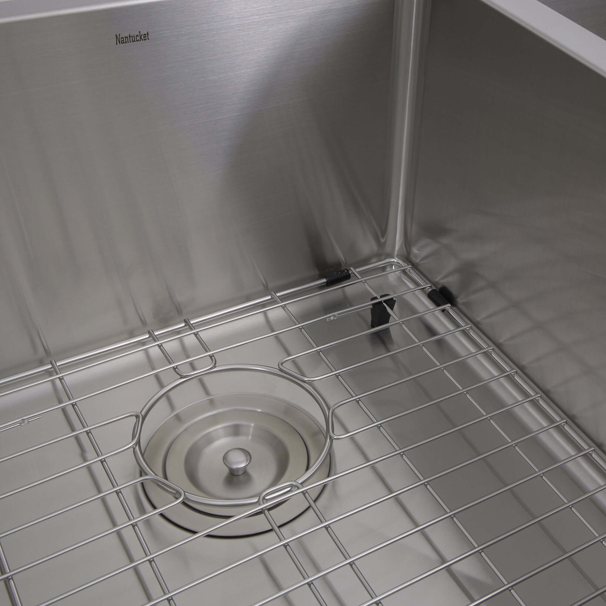 Alternate Image for Nantucket Sinks Pro Series 33" Stainless Steel Farmhouse Sink, 16 Gauge, Double Bowl, APRON332210-DBL-SR