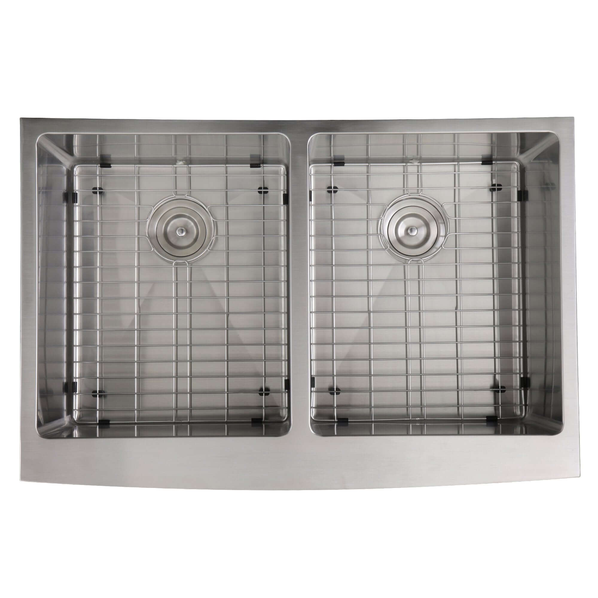 Alternate Image for Nantucket Sinks Pro Series 33" Stainless Steel Farmhouse Sink, 16 Gauge, Double Bowl, APRON332210-DBL-SR