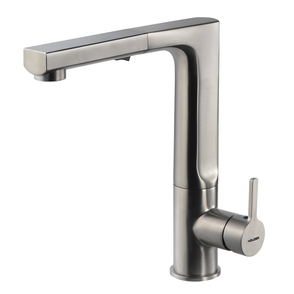 Alternate Image for Houzer Ascend Pull Out Kitchen Faucet Brushed Nickel, ASCPO-460-BN