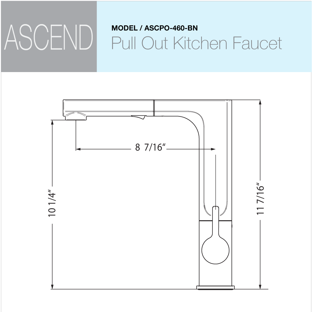 Alternate Image for Houzer Ascend Pull Out Kitchen Faucet Brushed Nickel, ASCPO-460-BN