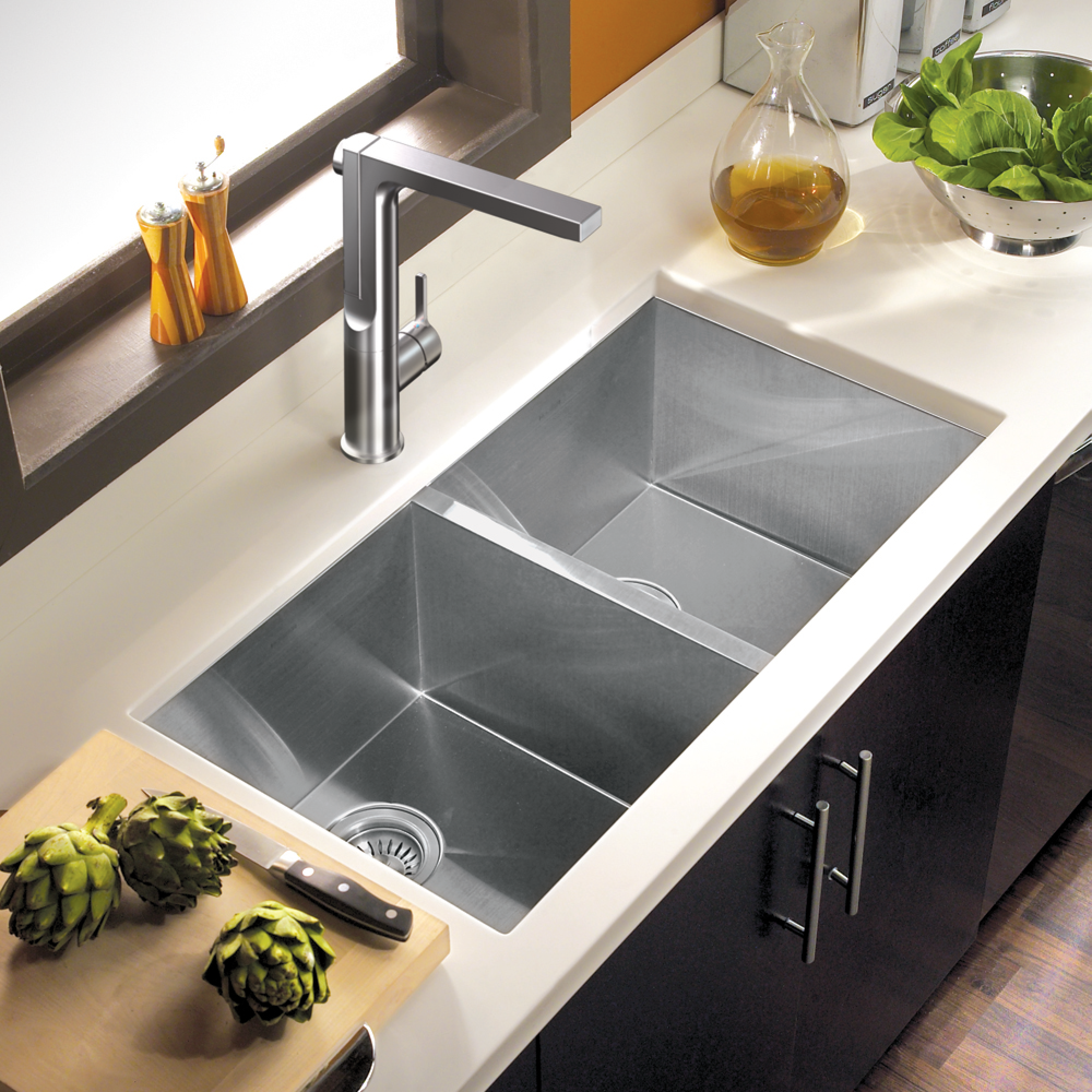 Alternate Image for Houzer Ascend 1.75 GPM Lever Brass Kitchen Faucet, Pull Up, Matte Black, ASCPU-460-MB