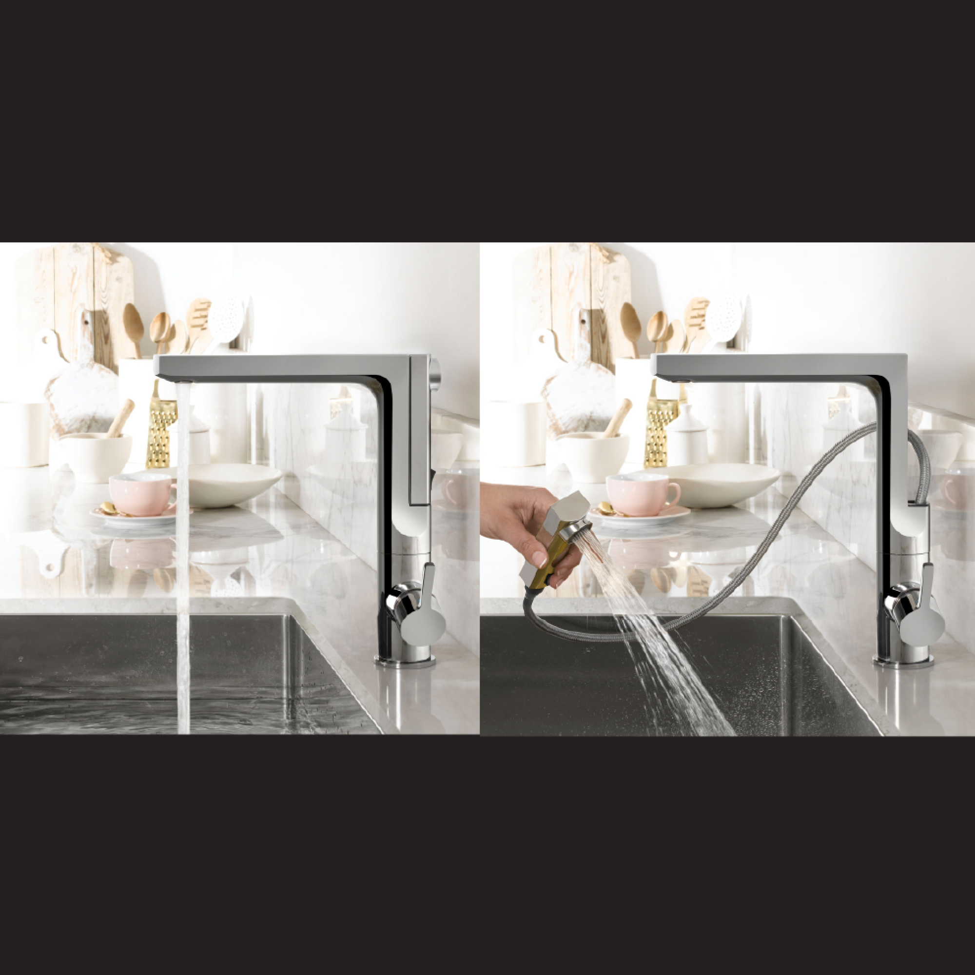 Alternate Image for Houzer Ascend 1.75 GPM Lever Brass Kitchen Faucet, Pull Up, Matte Black, ASCPU-460-MB