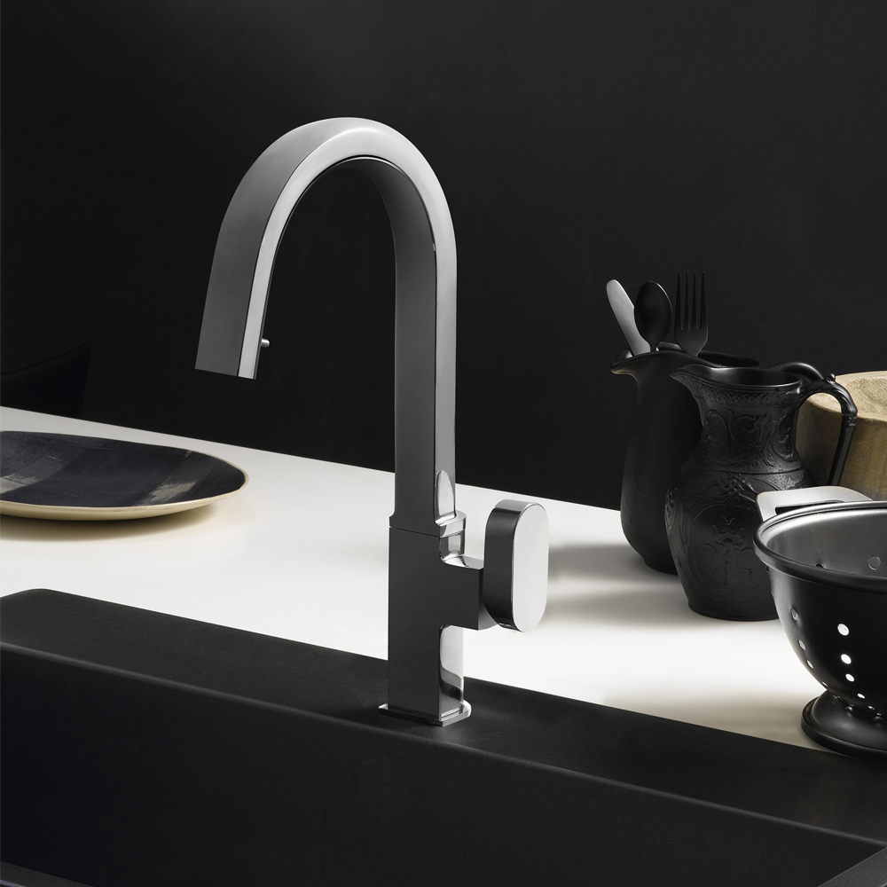 Houzer Azura Hidden Pull Down Kitchen Faucet Oil Rubbed Bronze, AZUPD-968-OB - The Sink Boutique