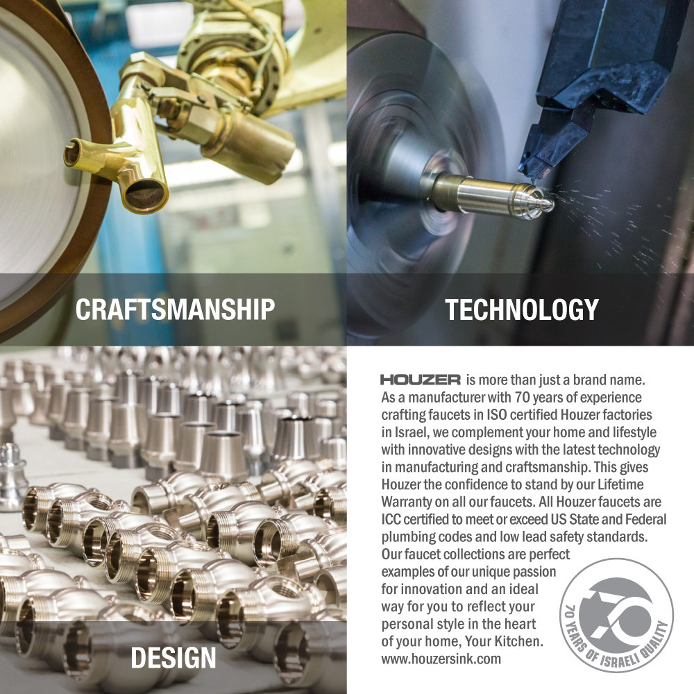 Alternate Image for Houzer Azura Pull Out Kitchen Faucet with CeraDox Technology Polished Chrome, AZUPO-965-PC