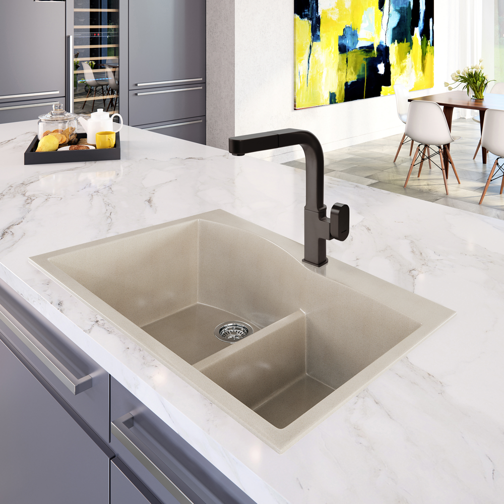 Alternate Image for Houzer Azura Pull Out Kitchen Faucet with CeraDox Technology Polished Chrome, AZUPO-965-PC