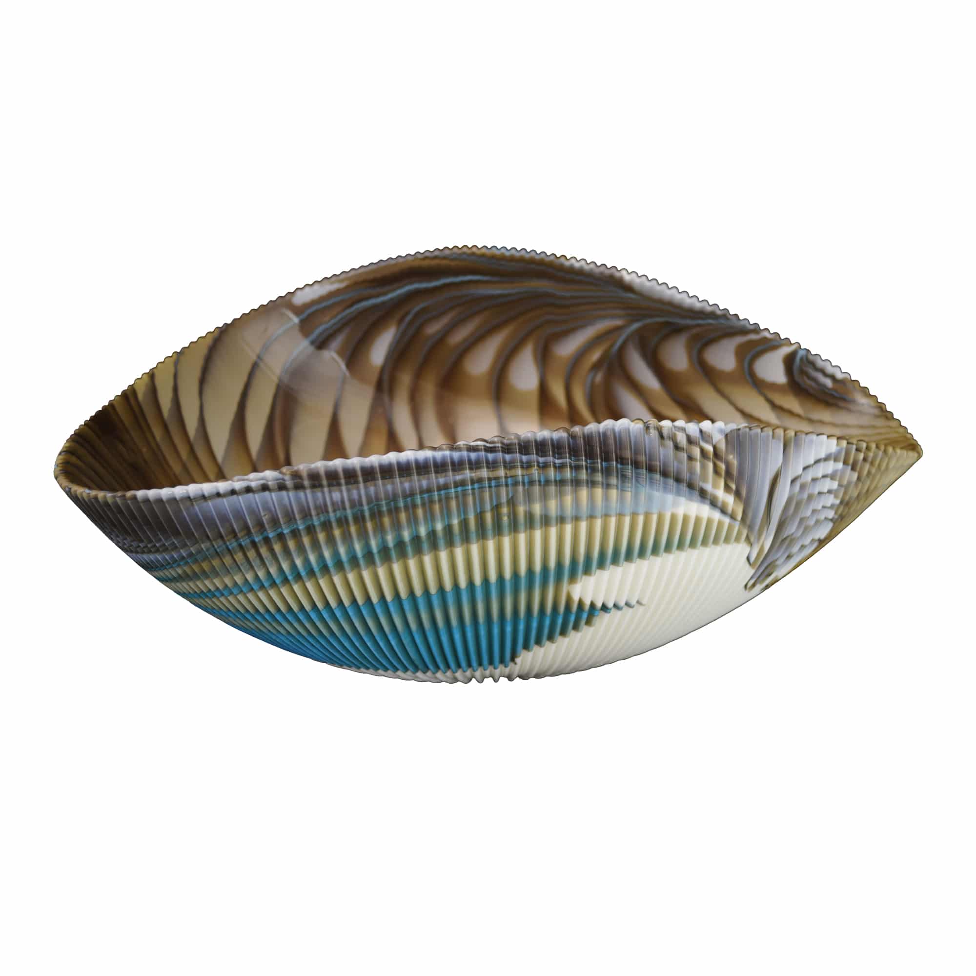 Native Trails Murano 18" Asymmetrical Shell-Shaped Glass Vessel Bathroom Sink, Shoreline, MG1912-SE