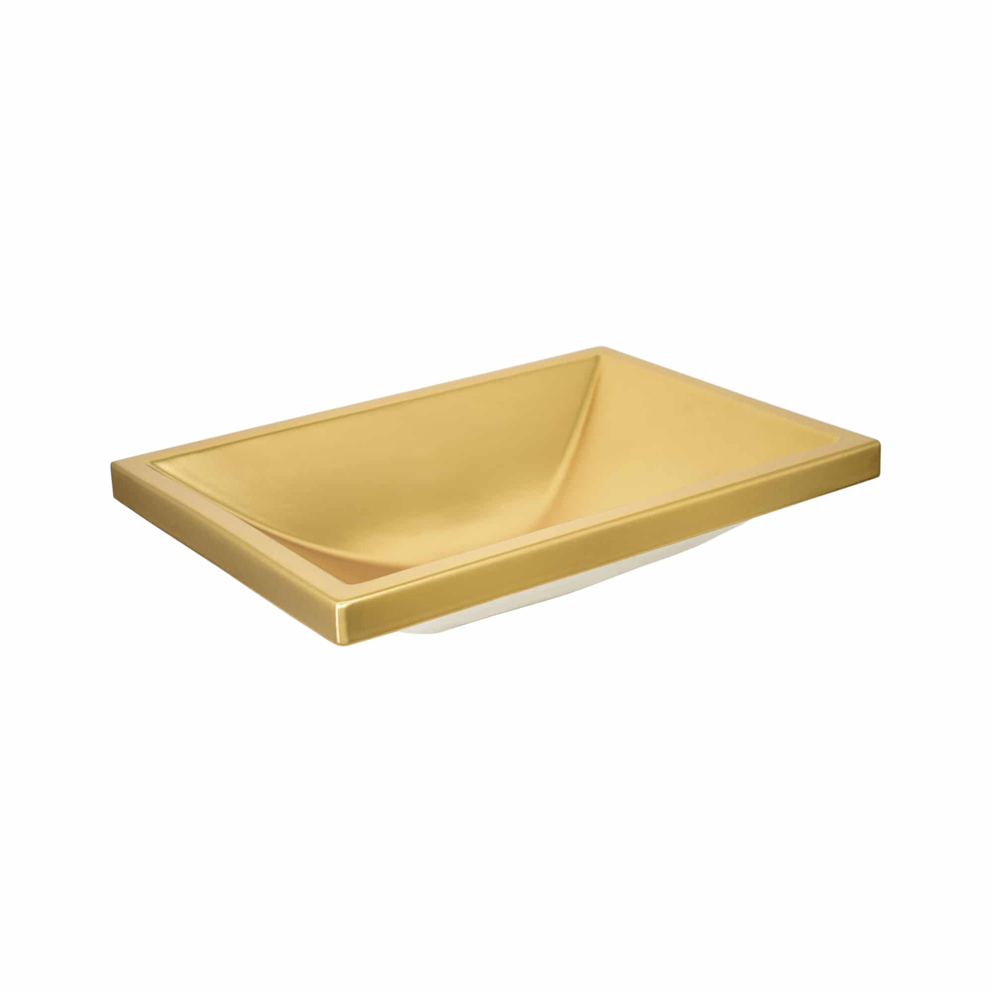 Alternate Image for Native Trails Amara 20" x 14" Rectangle Fireclay Bathroom Sink, Matte Gold, PML2014-G