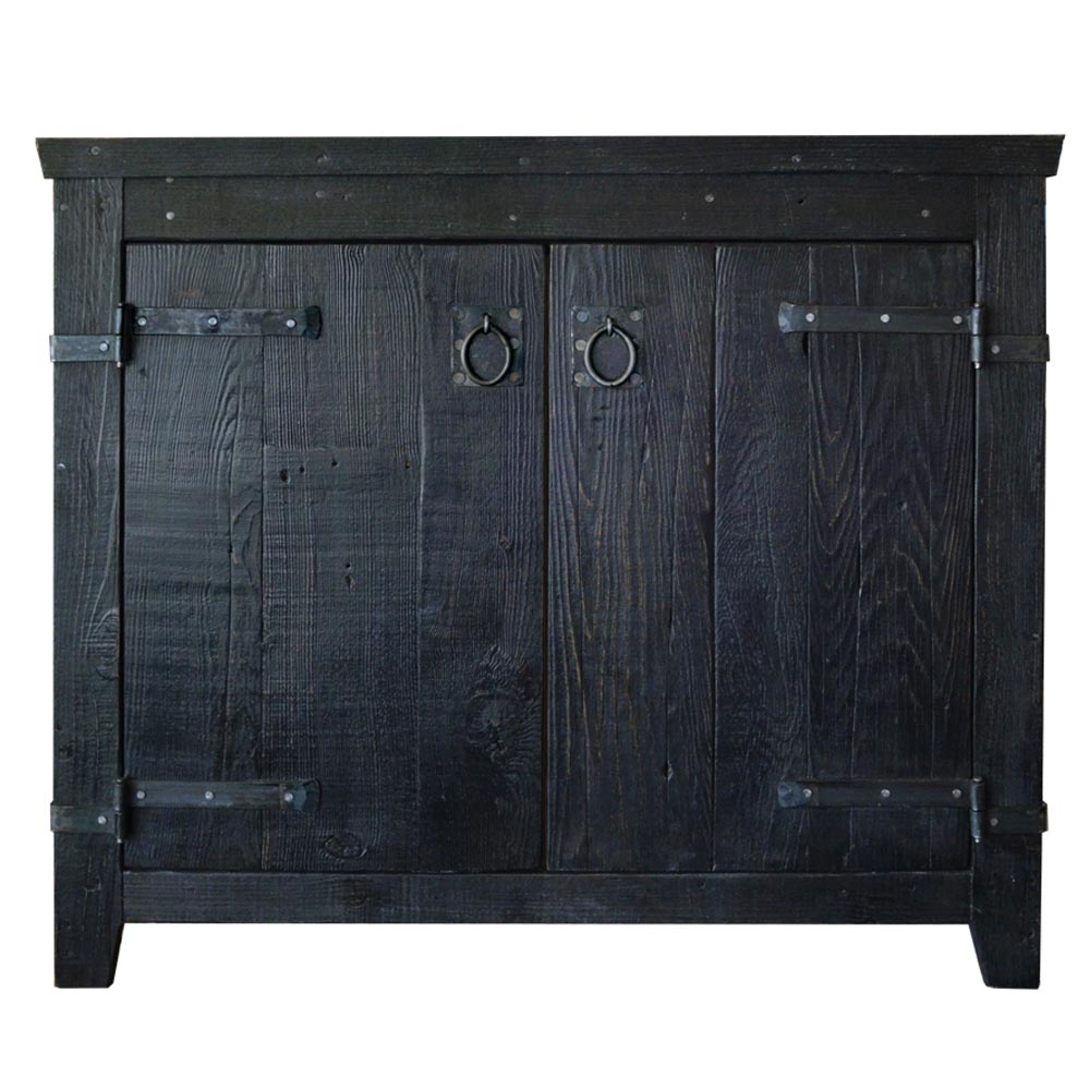 Native Trails 36" Americana Vanity in Anvil with Carrara Marble Top and Avila in Antique, Single Faucet Hole, BND36-VB-CT-CP-005