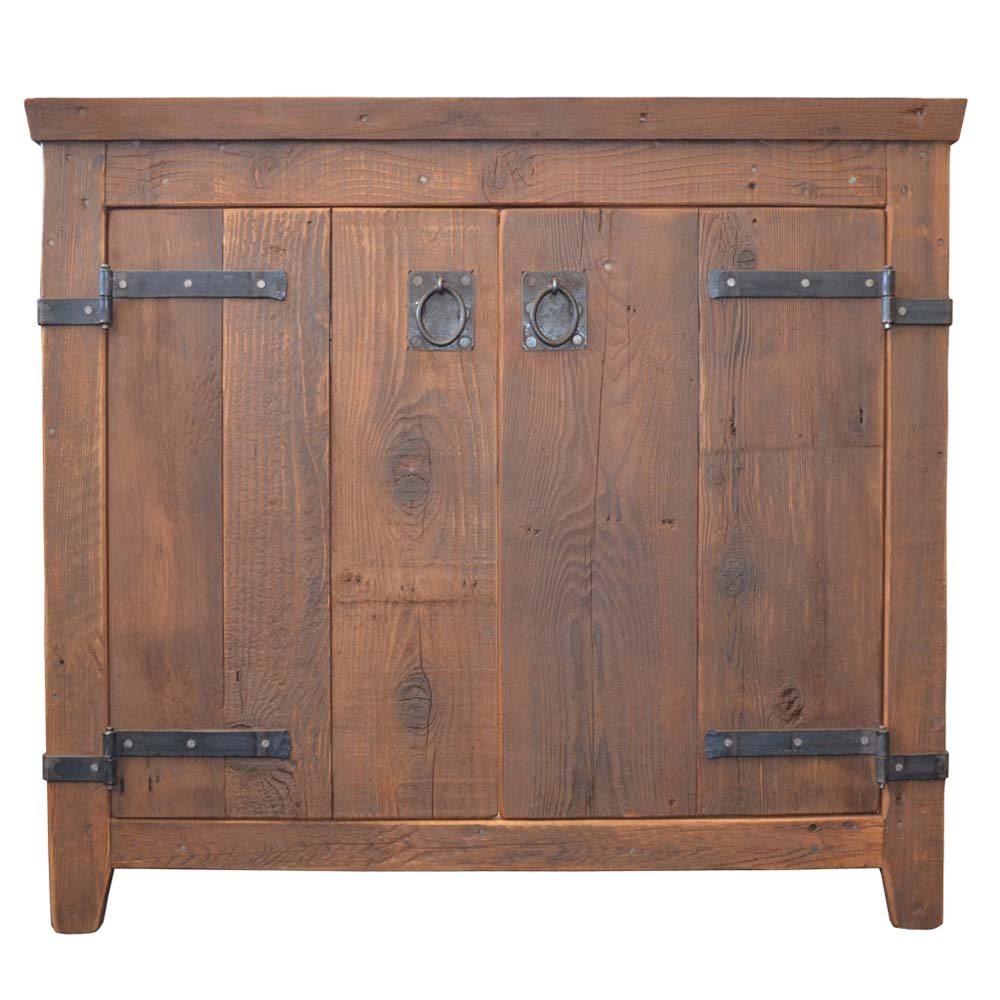 Native Trails 36" Americana Vanity in Chestnut with Carrara Marble Top and Lido in Abalone, No Faucet Hole, BND36-VB-CT-MG-004