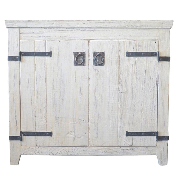 Native Trails 36" Americana Vanity in Whitewash with Carrara Marble To
