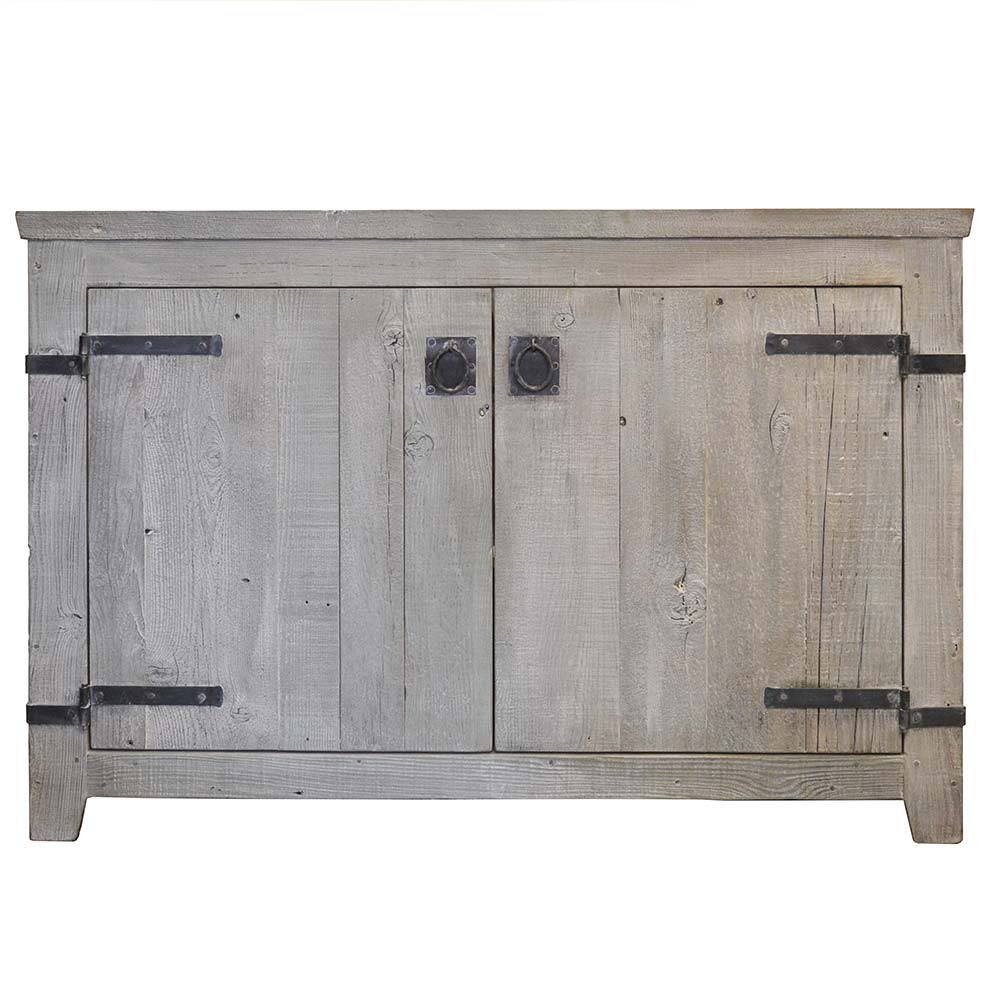 Native Trails 48" Americana Vanity in Driftwood with Carrara Marble Top and Positano in Abyss, Single Faucet Hole, BND48-VB-CT-MG-047