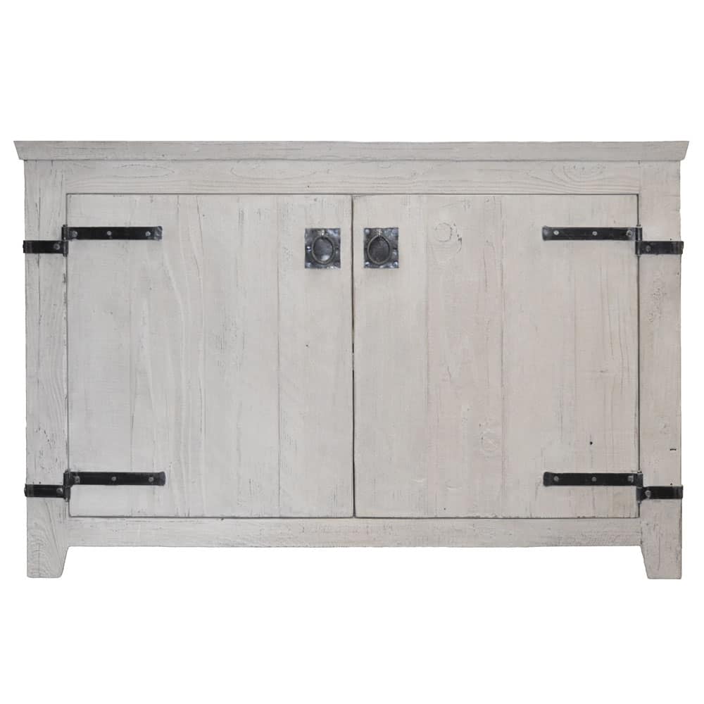 Native Trails 48" Americana Vanity in Whitewash with Carrara Marble Top and Verona in Abyss, Single Faucet Hole, BND48-VB-CT-MG-065