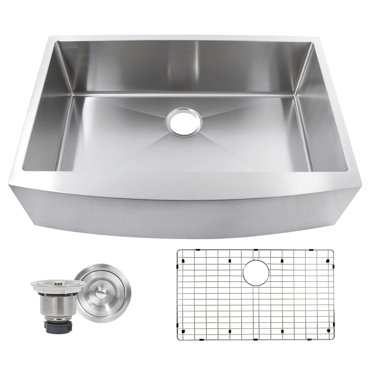 Alternate Image for Nantucket Sinks Pro Series 33" Stainless Steel Farmhouse Sink, 16 Gauge, Apron332210-SR-16