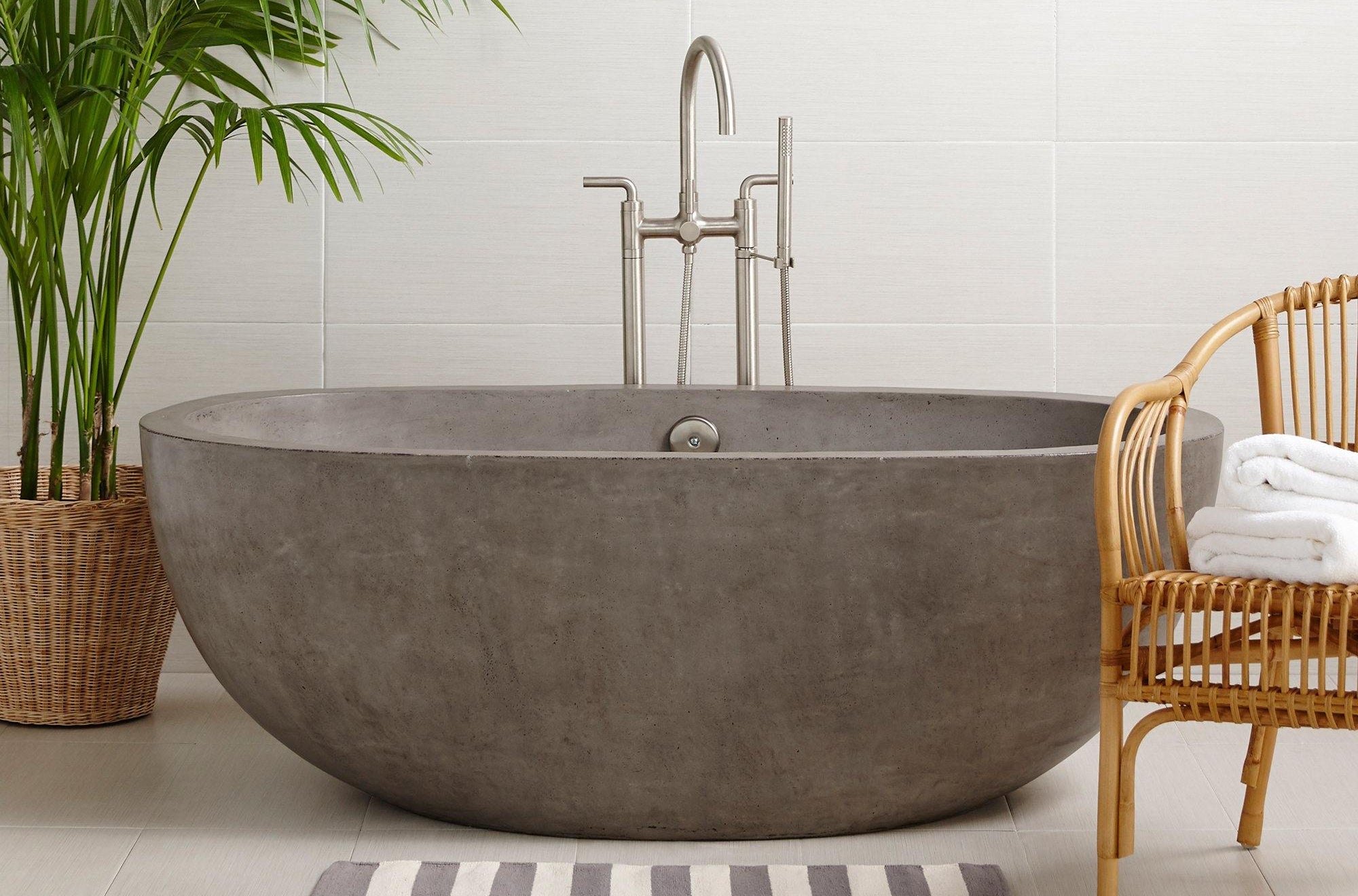 Alternate Image for Native Trails 62" NativeStone Concrete Avalon 62" Bathtub, Ash, NST6236-A