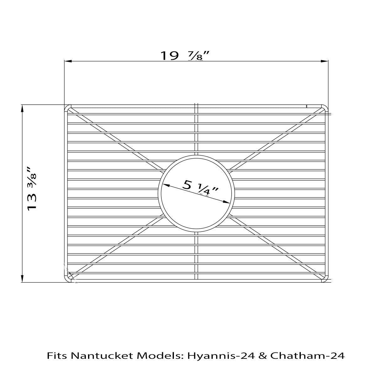 Nantucket Sinks Stainless Steel Bottom Grid BG-HC24 - The Sink Boutique