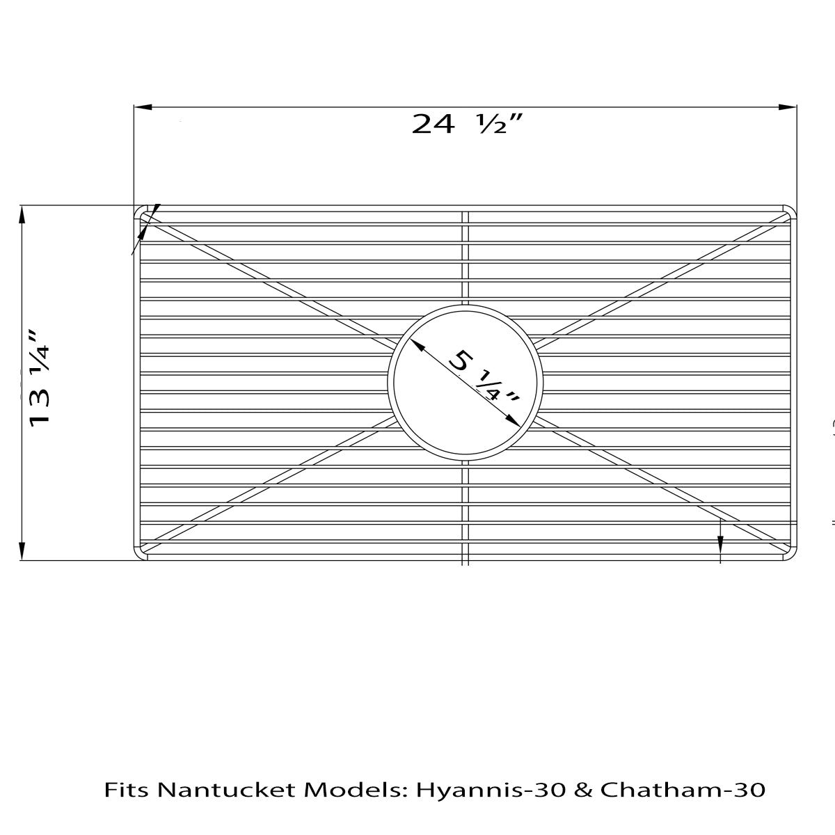 Nantucket Sinks Stainless Steel Bottom Grid BG-HC30 - The Sink Boutique