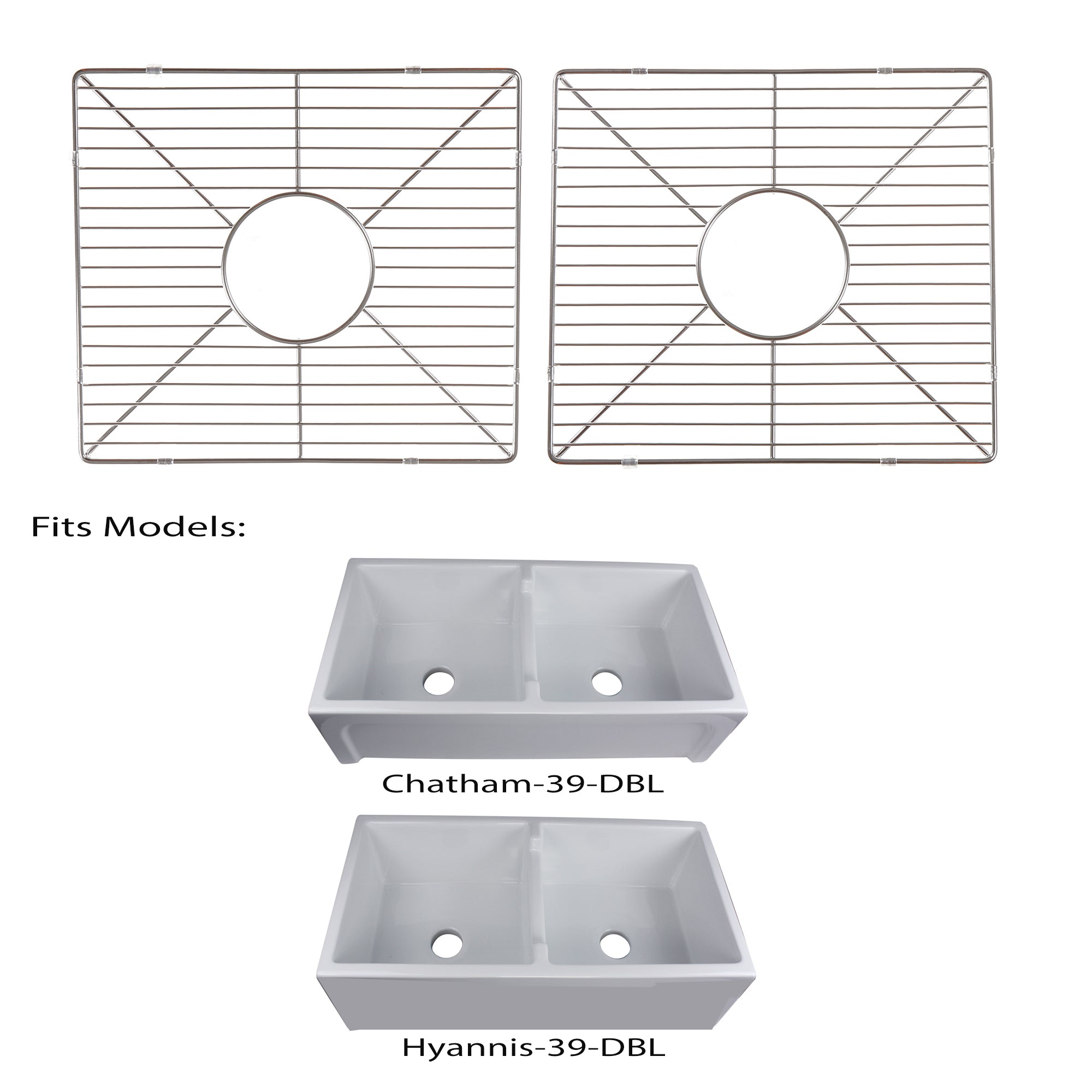 Alternate Image for Nantucket Sinks Stainless Steel Bottom Grids Set BG-HC39