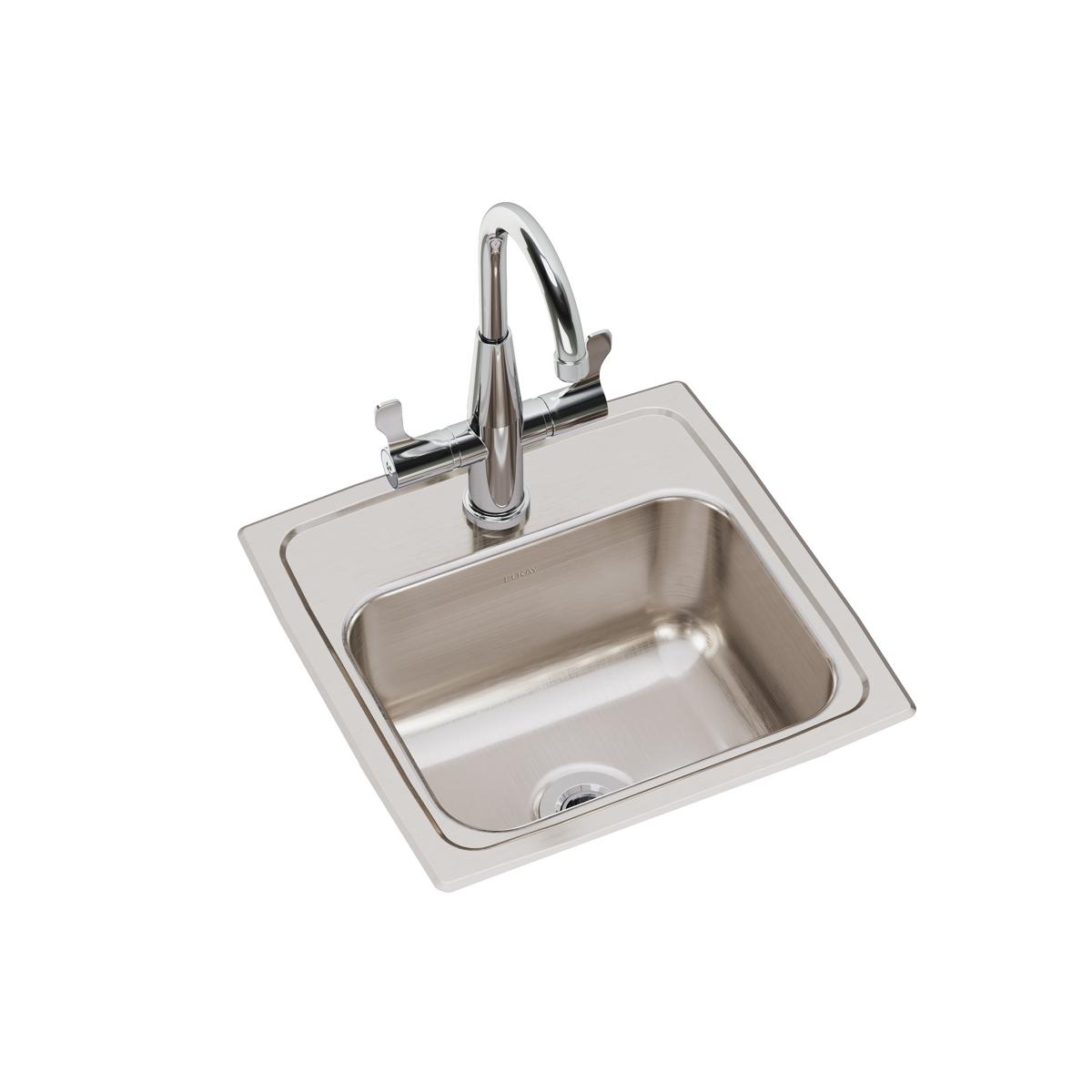 Elkay Lustertone 15" Stainless Steel Bar Sink Kit, Lustrous Satin, BLR150C - The Sink Boutique
