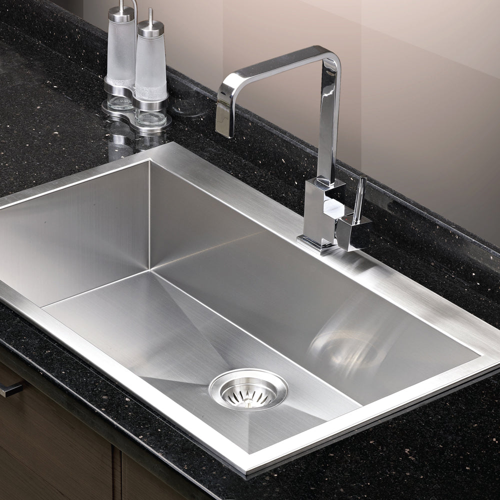 Alternate Image for Houzer 33" Stainless Steel Topmount Single Bowl Kitchen Sink, 18 Gauge, BLS-3322