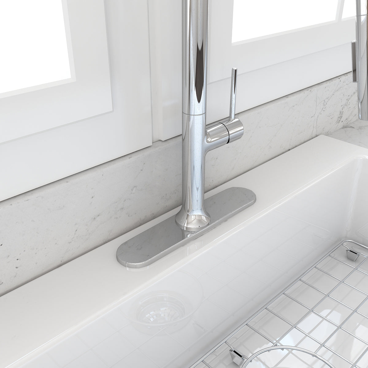Alternate Image for BOCCHI Modern Kitchen Faucet Deck Plate Chrome, 2180 0003 CH