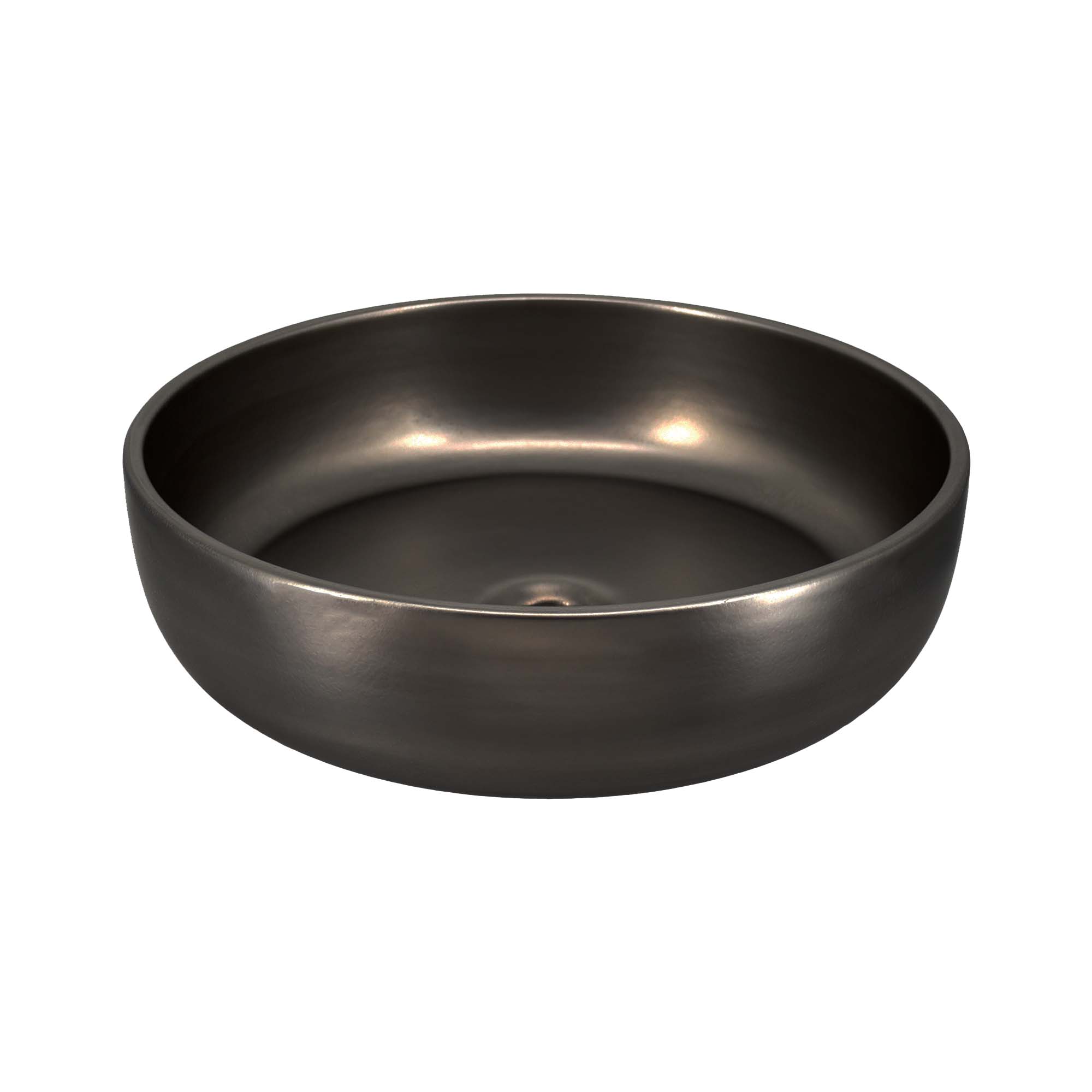 Native Trails Bliss 16" x 16" Round Vessel Fireclay Bathroom Sink, Gunmetal, PML1616-M