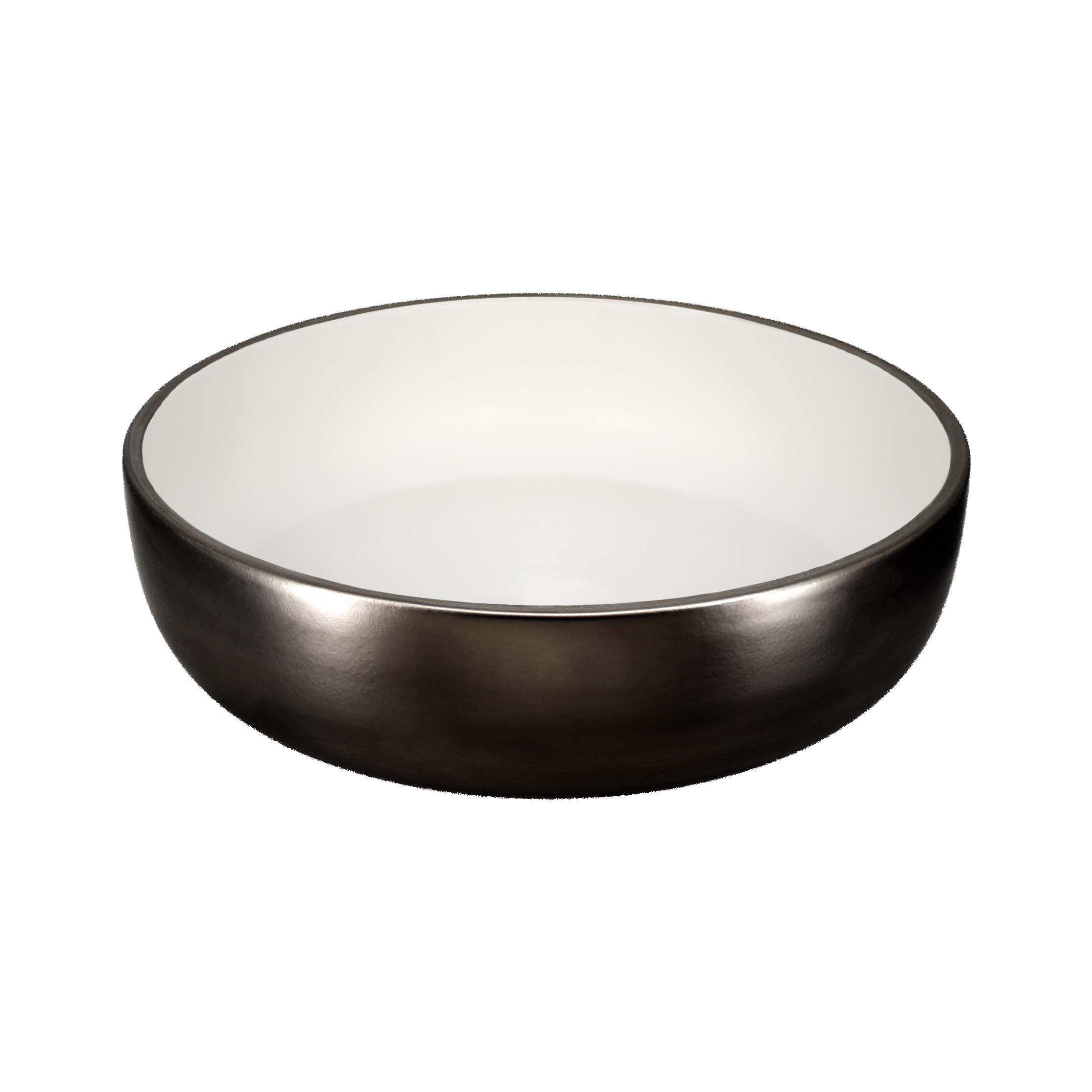 Native Trails Bliss 16" x 16" Round Vessel Fireclay Bathroom Sink, Gunmetal/White, PML1616-MW