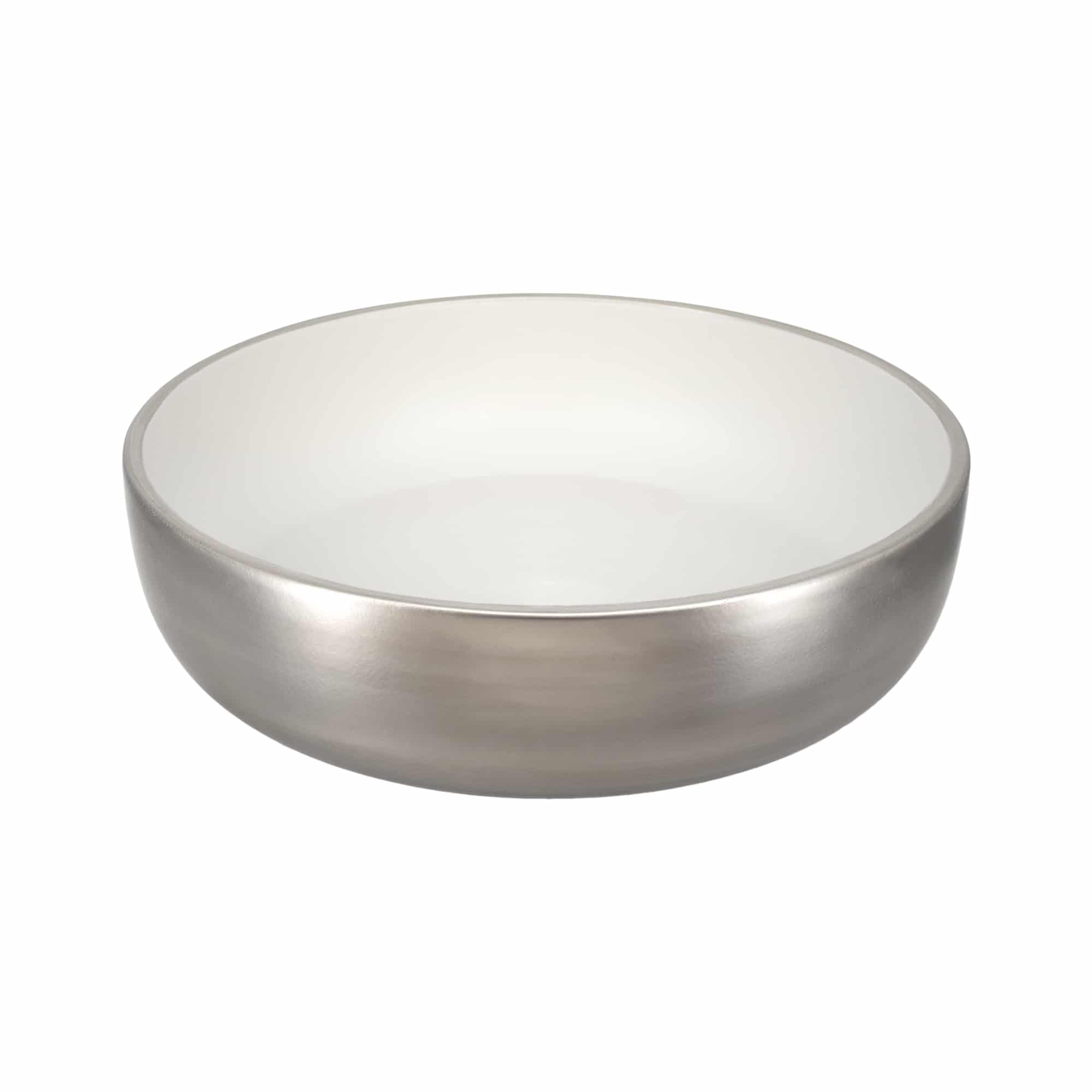 Native Trails Bliss 16" x 16" Round Vessel Fireclay Bathroom Sink, Platinum/White, PML1616-PW