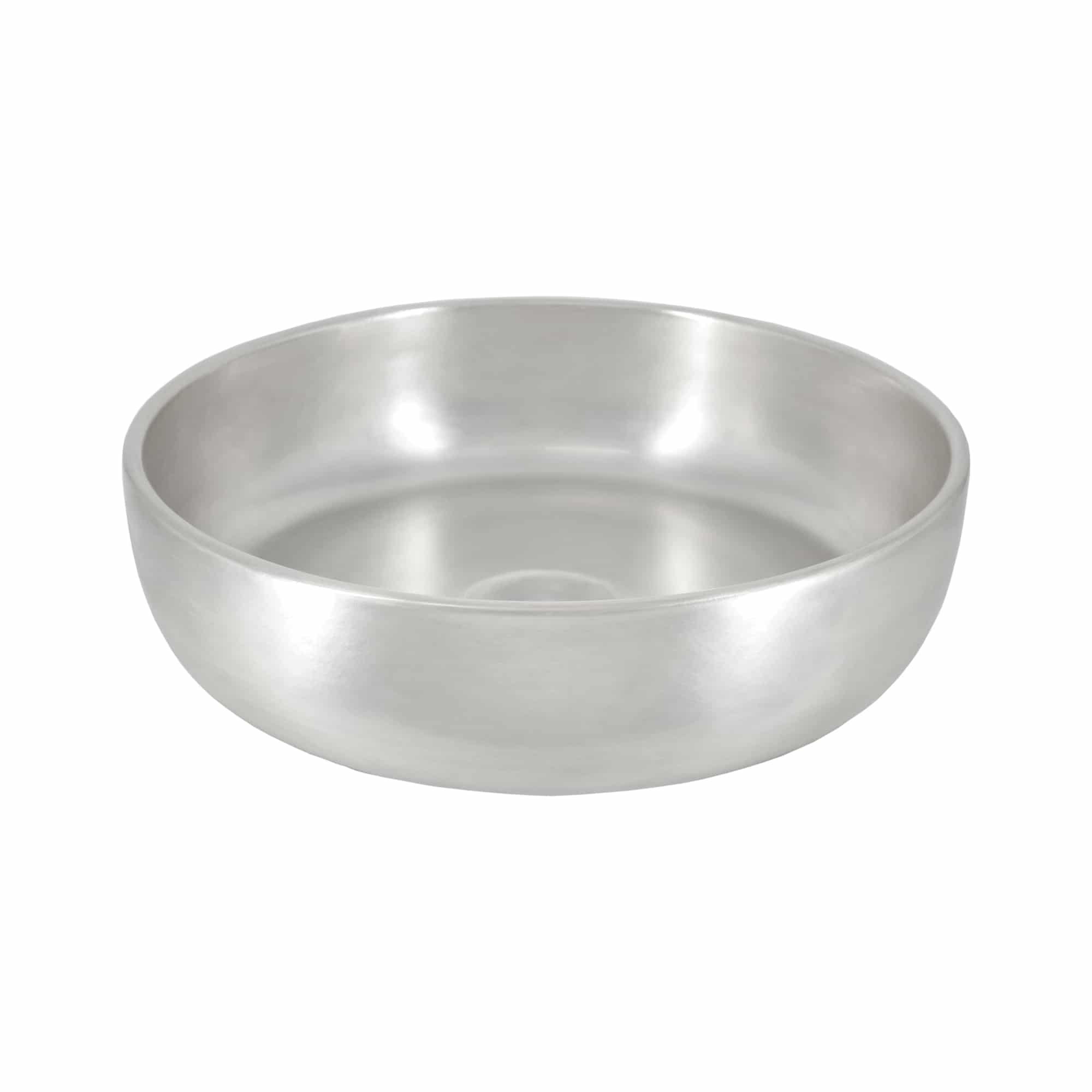 Native Trails Bliss 16" x 16" Round Vessel Fireclay Bathroom Sink, Silver, PML1616-S