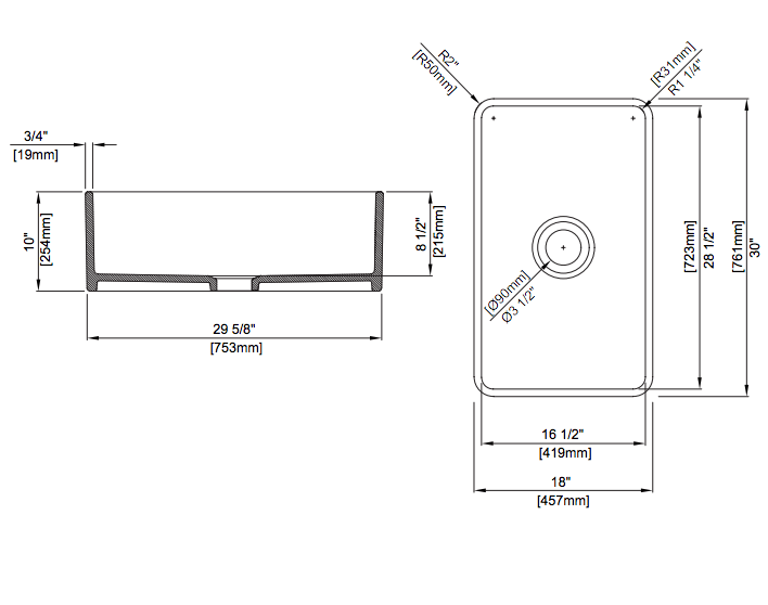 Alternate Image for BOCCHI Classico 30" Fireclay Farmhouse Apron Single Bowl Kitchen Sink, Matte White, 1138-002-0120