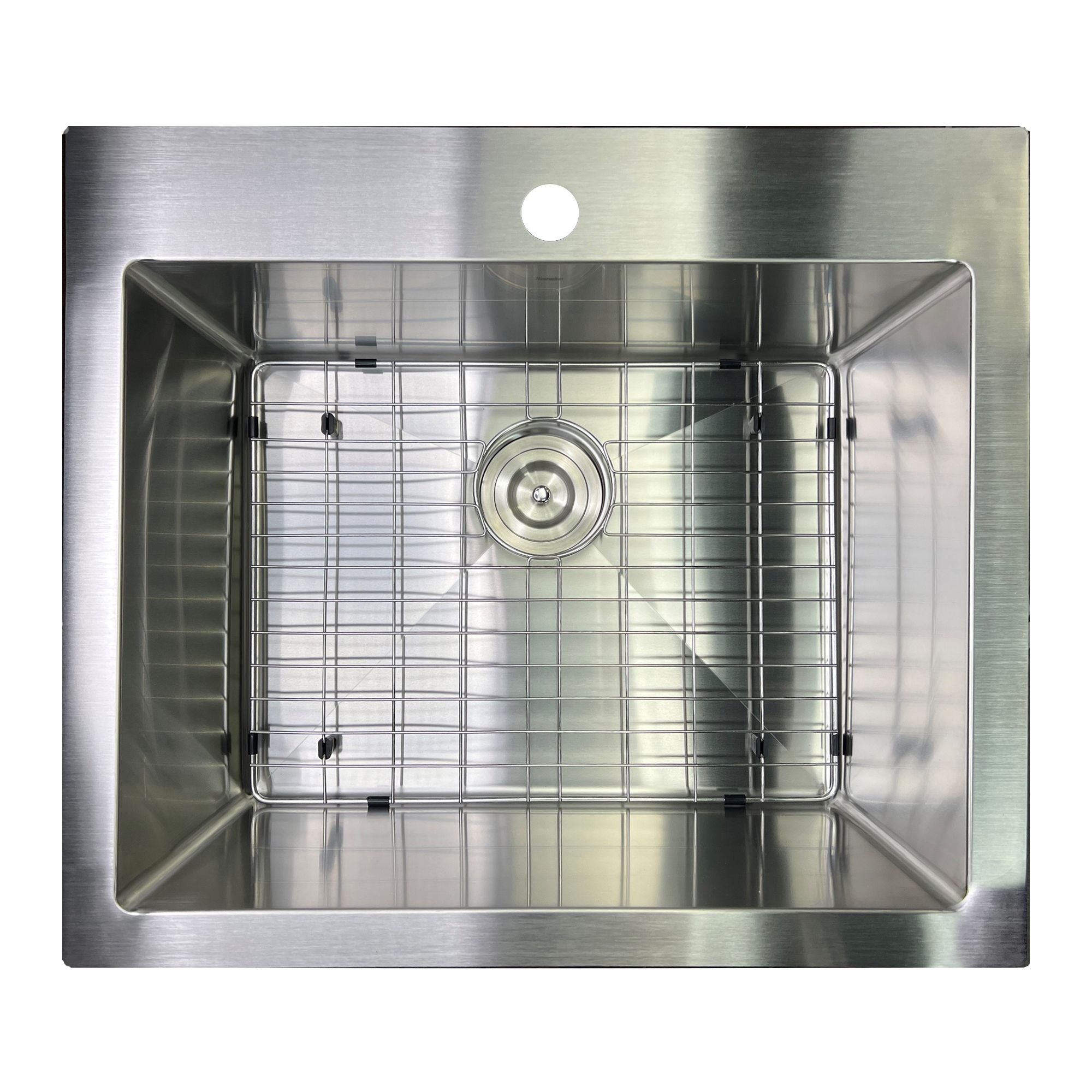 Nantucket Sinks Pro Series 25" Drop In/Topmount 304 Stainless Steel Kitchen Sink with Accessories, 16 Gauge, SR2522-16