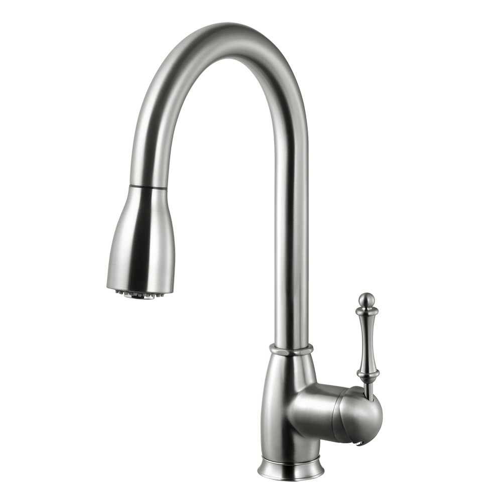 Alternate Image for Houzer Camden Pull Down Kitchen Faucet Brushed Nickel, CAMPD-368-BN