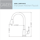Houzer Camden Pull Down Kitchen Faucet Oil Rubbed Bronze, CAMPD-368-OB - The Sink Boutique