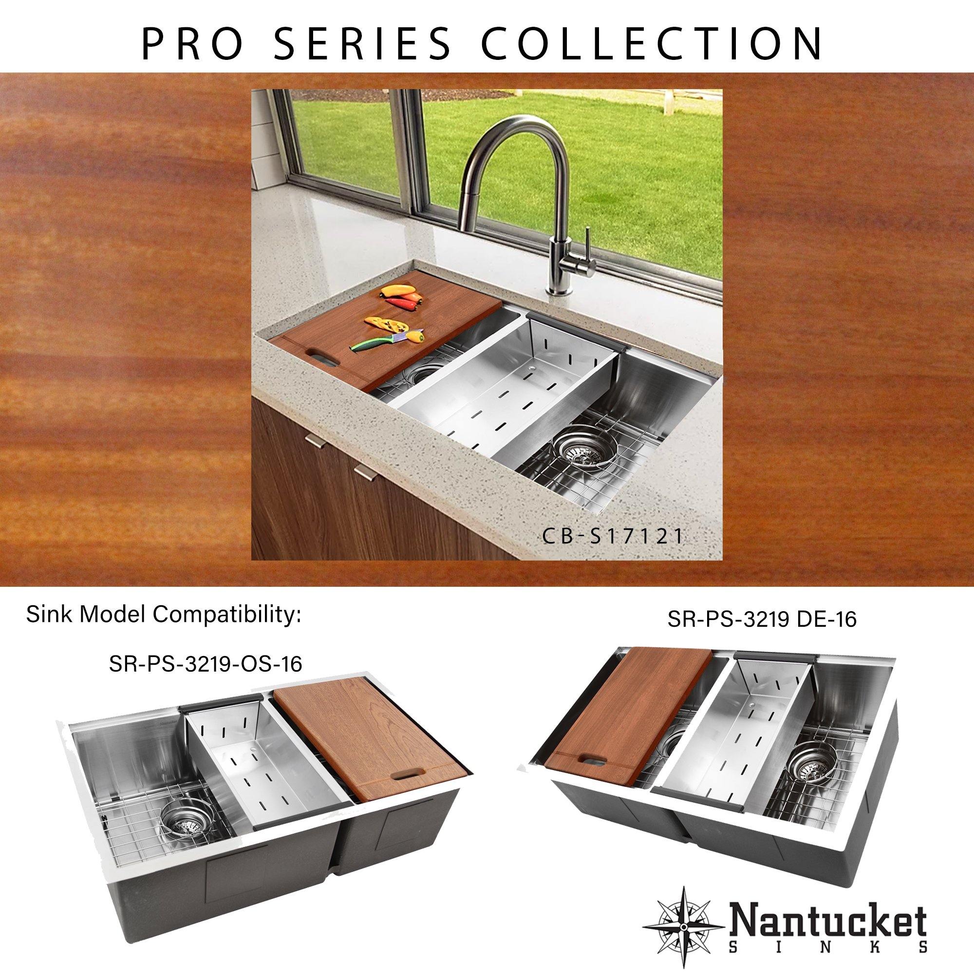 Nantucket Sinks 17" x 12" Pro Series Prep Station Cutting Board CB-S17121 - The Sink Boutique