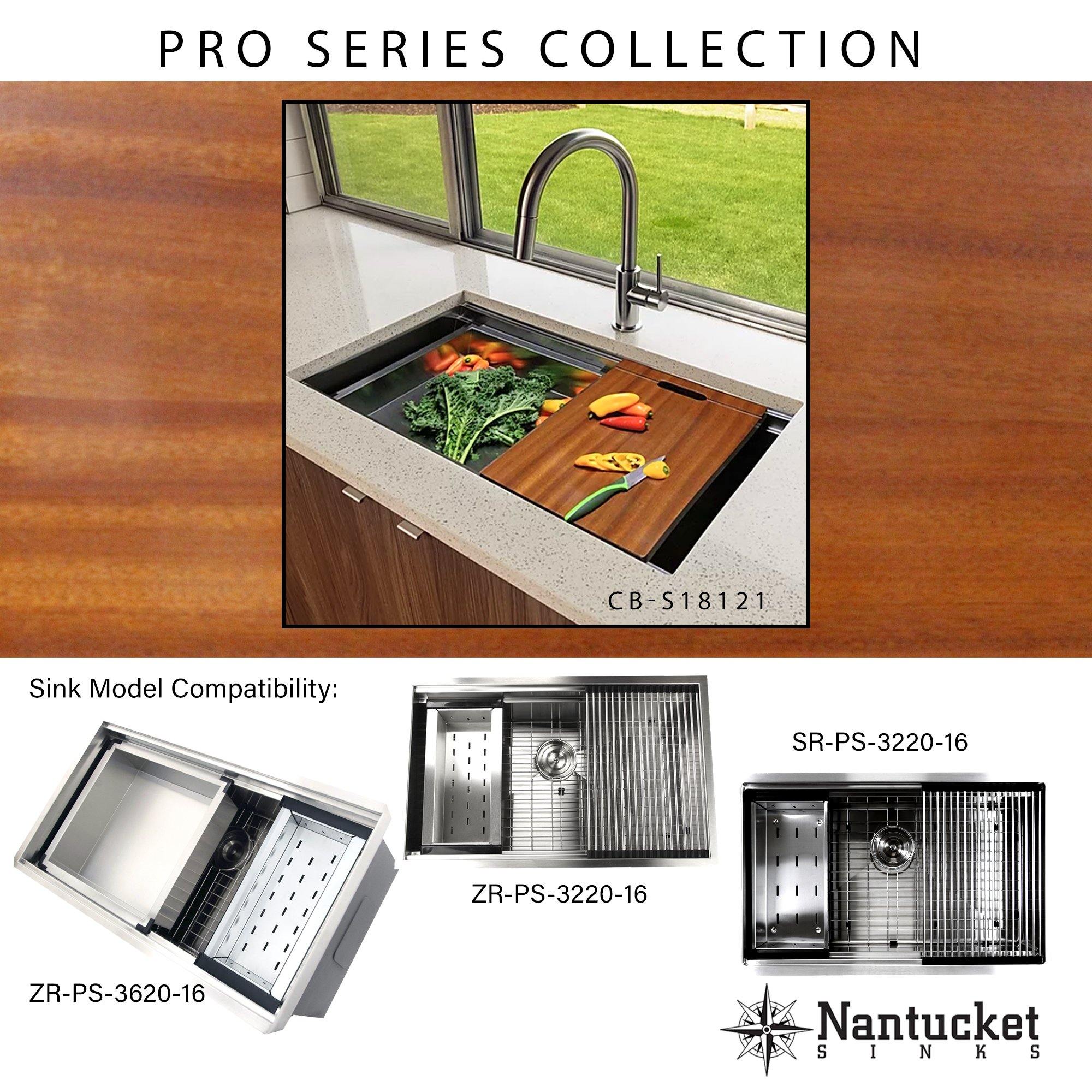 Nantucket Sinks 18" x 12" Pro Series Prep Station Cutting Board CB-S18121 - The Sink Boutique