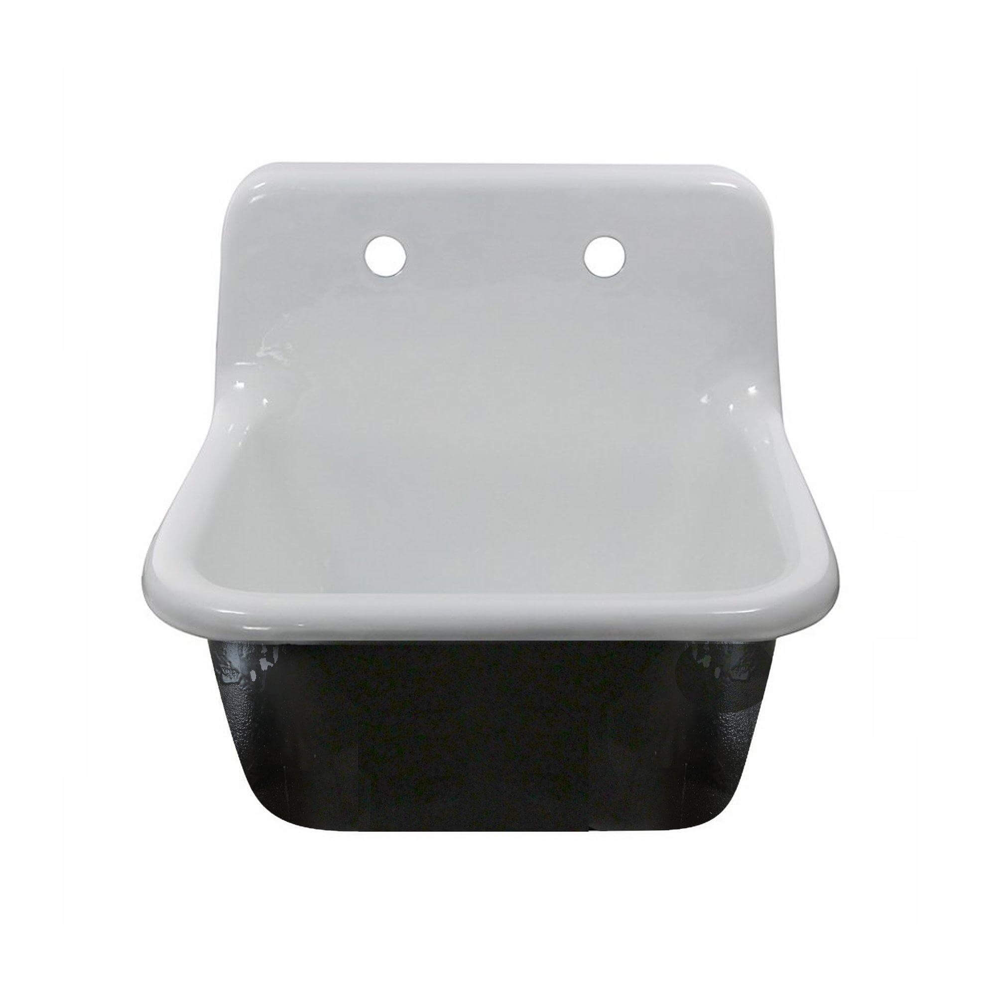 Alternate Image for Nantucket Sinks Anchor 22" Wallmount Cast Iron Utility Sink, White/Black, CI-2218WNRG