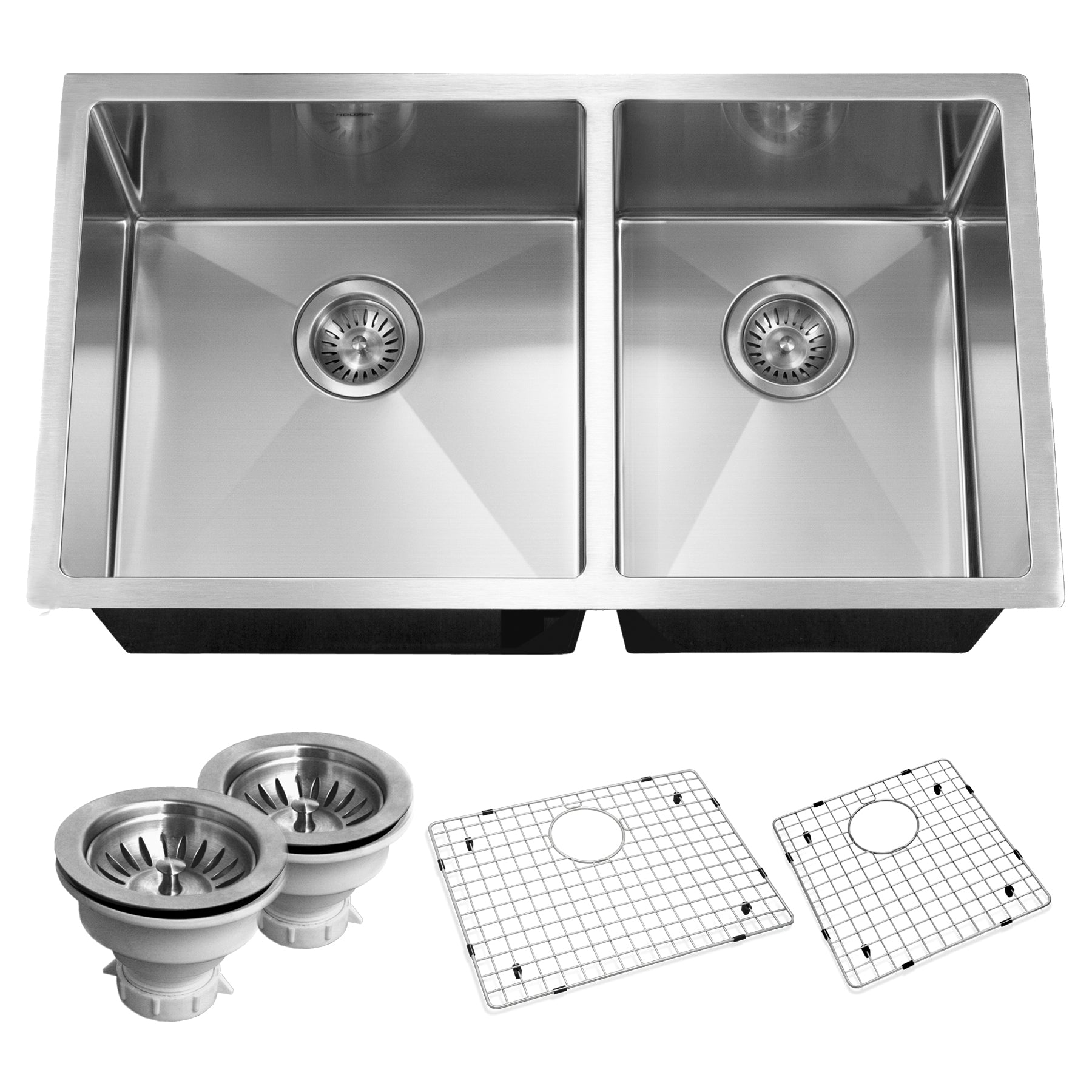 Alternate Image for Houzer Savior 18" Undermount Plastic Kitchen Sink, 60/40 Double Bowl, CND-3360