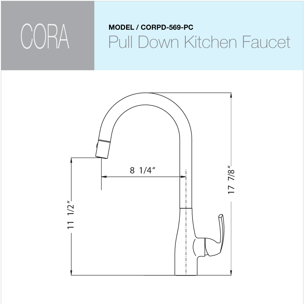 Alternate Image for Houzer Cora Pull Down Kitchen Faucet with CeraDox Technology Polished Chrome, CORPD-569-PC