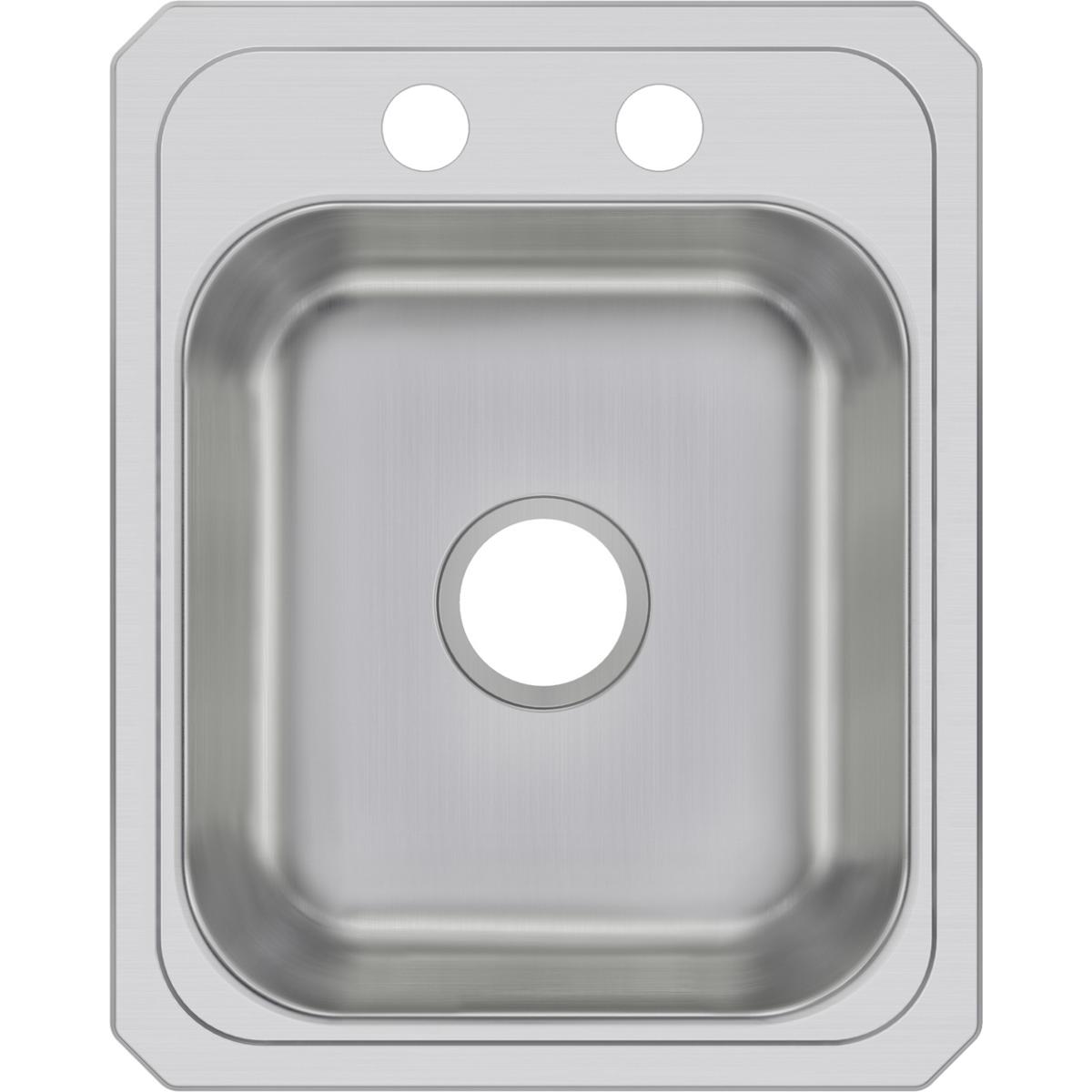 Alternate Image for Elkay Celebrity 17" Stainless Steel Kitchen Sink, 20 Gauge, Brushed Satin, 2 Faucet Hole, CR17212