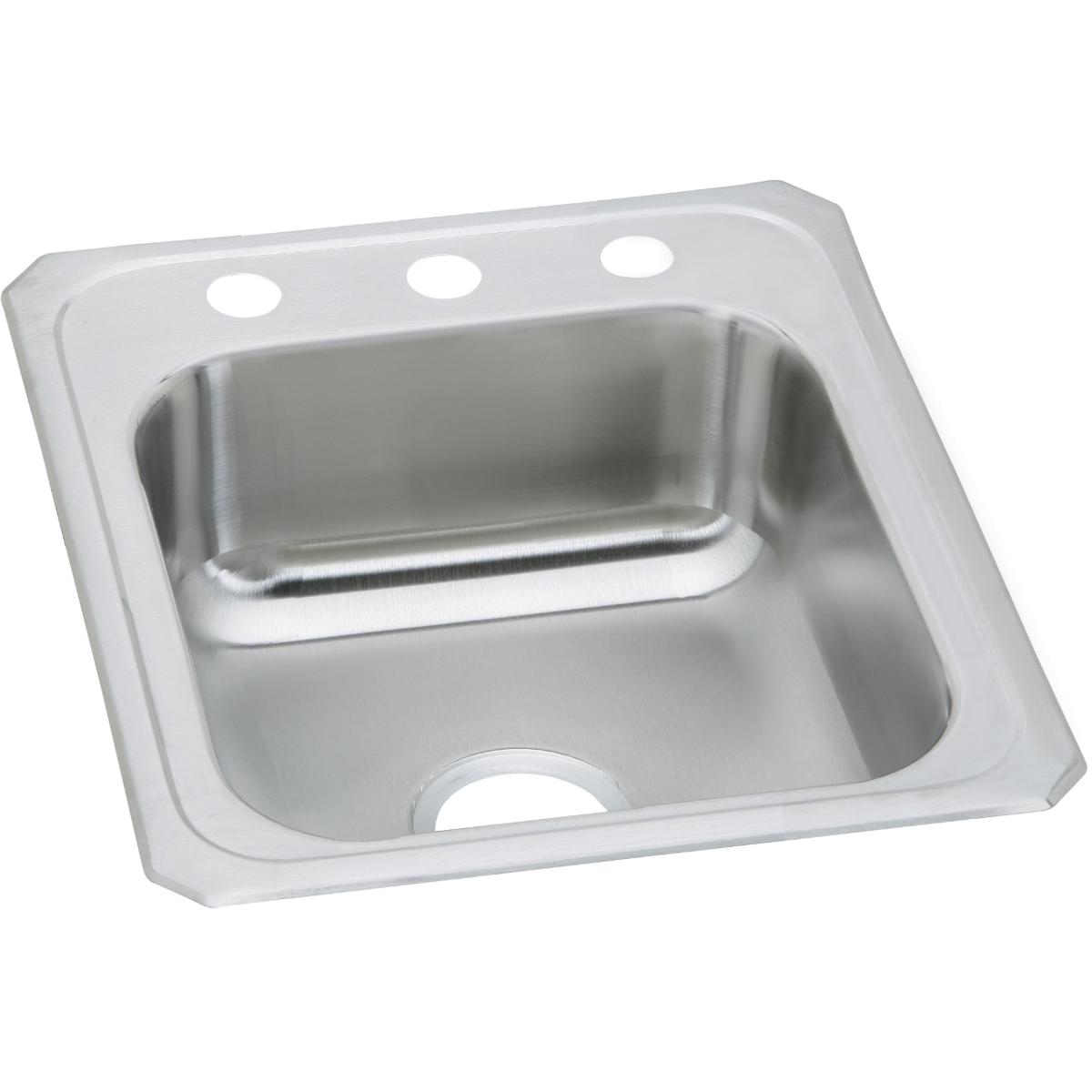 Alternate Image for Elkay Celebrity 17" Stainless Steel Kitchen Sink, 20 Gauge, Brushed Satin, 3 Faucet Hole, CR17213