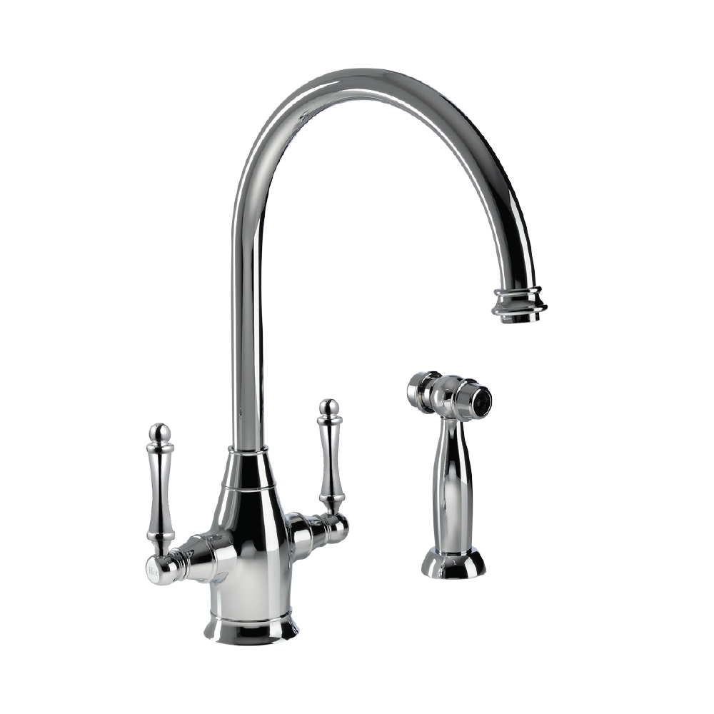 Alternate Image for Houzer Charleston Two Handle Kitchen Faucet with Sidespray Polished Chrome, CRLSS-650-PC