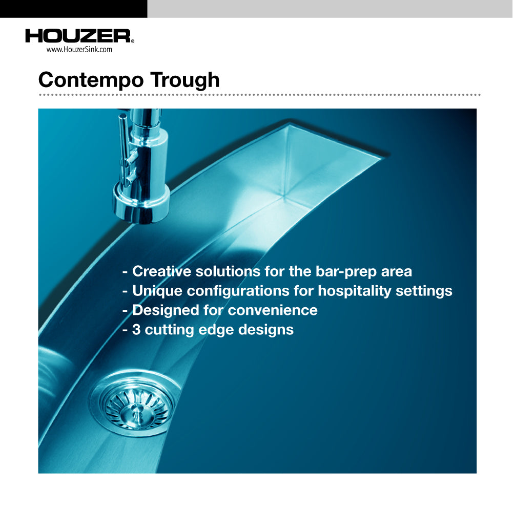 Alternate Image for Houzer 33" Stainless Steel Undermount Bar/Prep Sink, Curved, CTC-3312