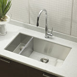 Houzer 33" Stainless Steel Undermount 70/30 Double Bowl Kitchen Sink, CTO-3370SL - The Sink Boutique