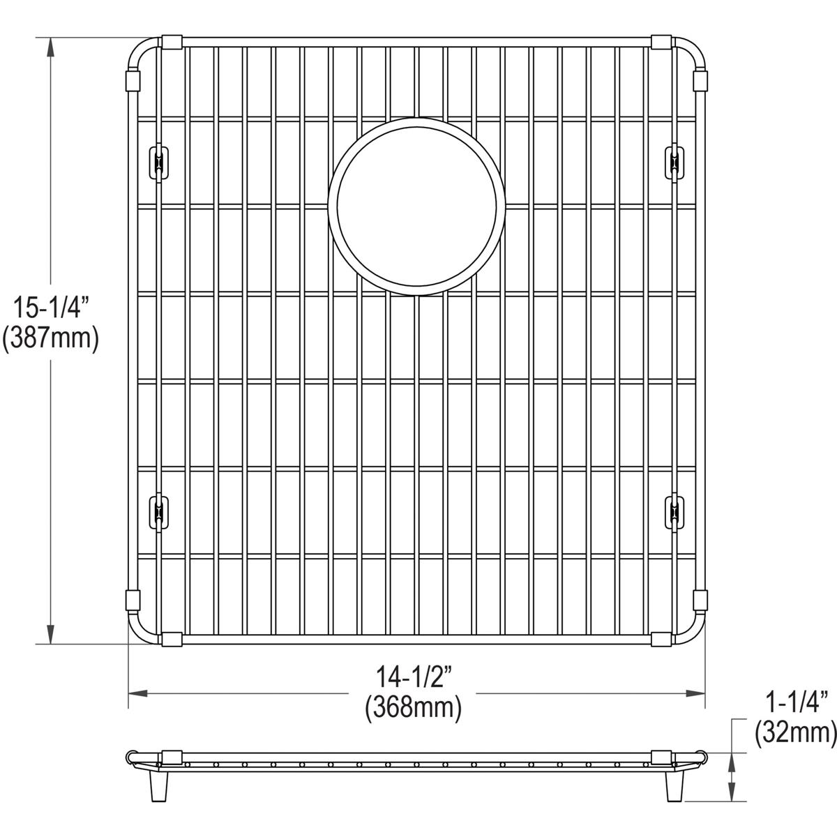 Alternate Image for Elkay CTXBG1415 Crosstown Stainless Steel 14-1/2" x 15-1/4" x 1-1/4" Bottom Grid