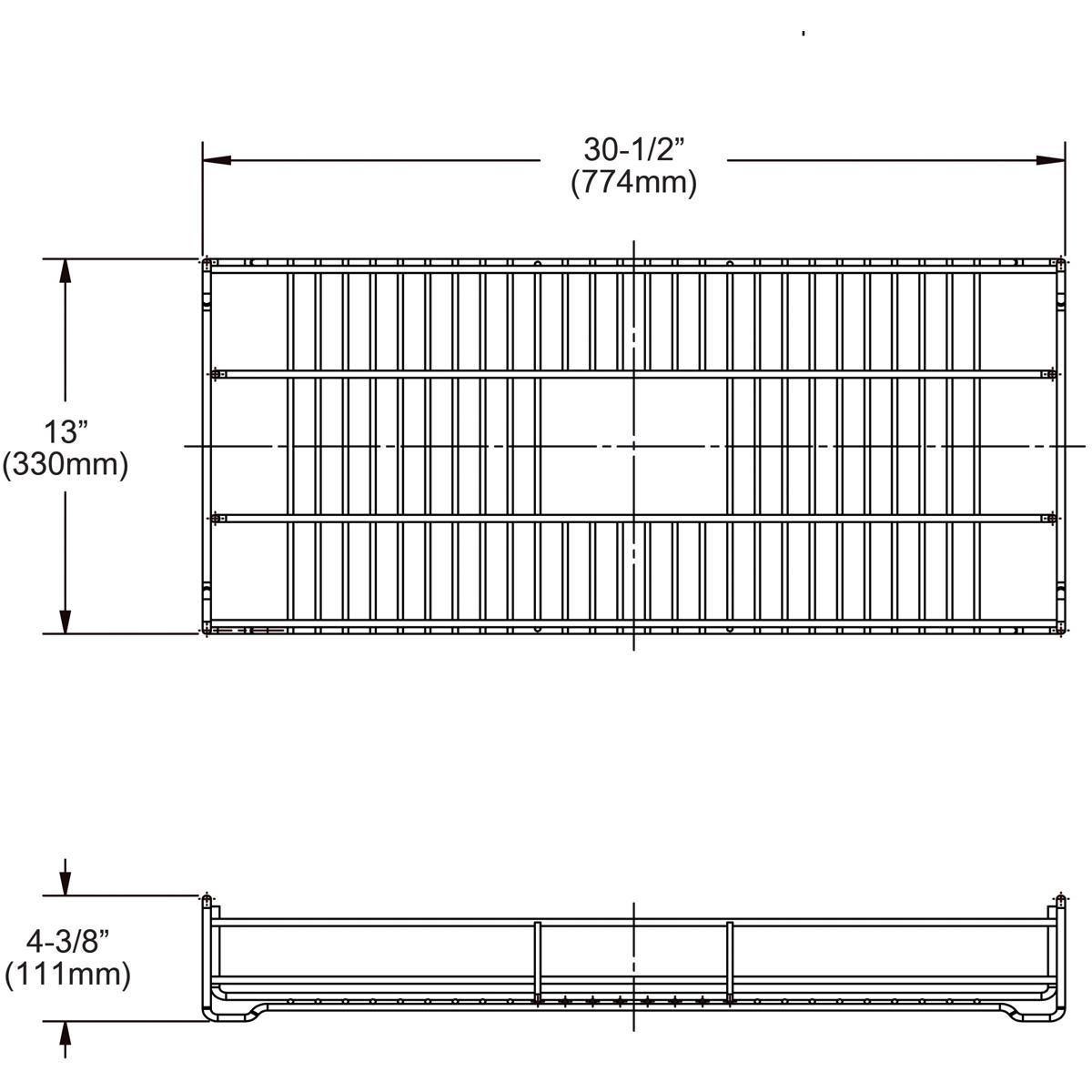 Alternate Image for Elkay Dart Canyon Stainless Steel 30-1/2" x 13" x 4-3/8" Reversible Bottom Grid, CTXBG3113R