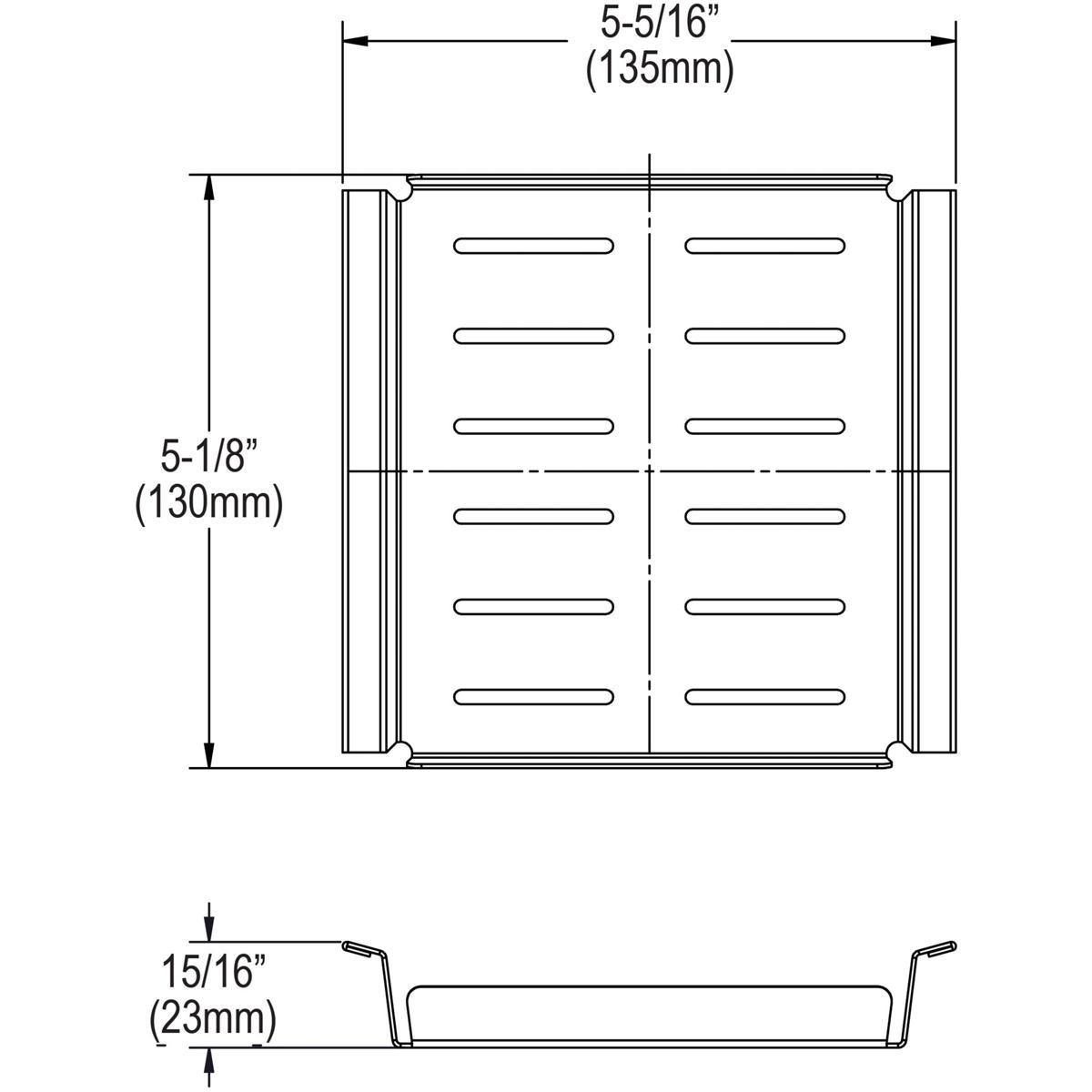 Alternate Image for Elkay Dart Canyon Stainless Steel 5-1/8" x 5-1/4" x 7/8" Bottom Grid Drain Cover, CTXDC0606