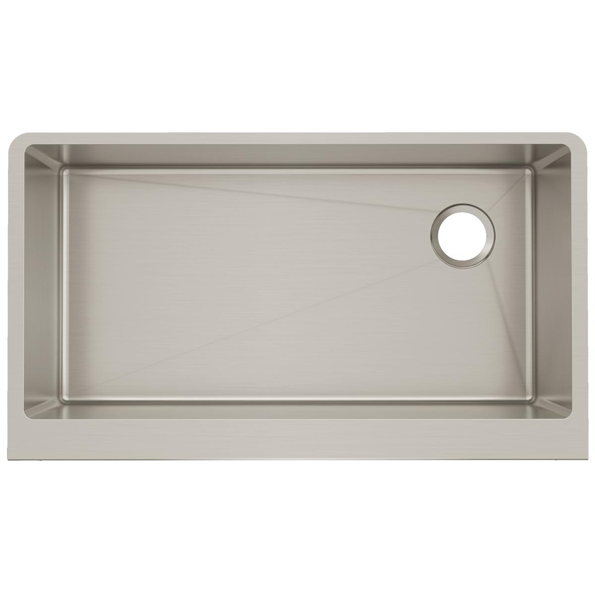 Elkay Crosstown 36" Stainless Steel Farmhouse Kitchen Sink for Interchangeable Apron, 16 Gauge, Polished Satin, CTXF134179R
