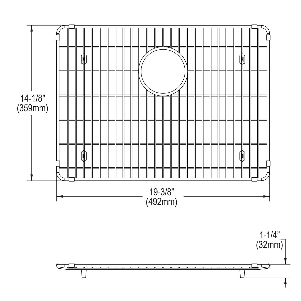 Alternate Image for Elkay CTXOBG1914 Crosstown Stainless Steel 19-3/8" x 14-1/8" x 1-1/4" Bottom Grid