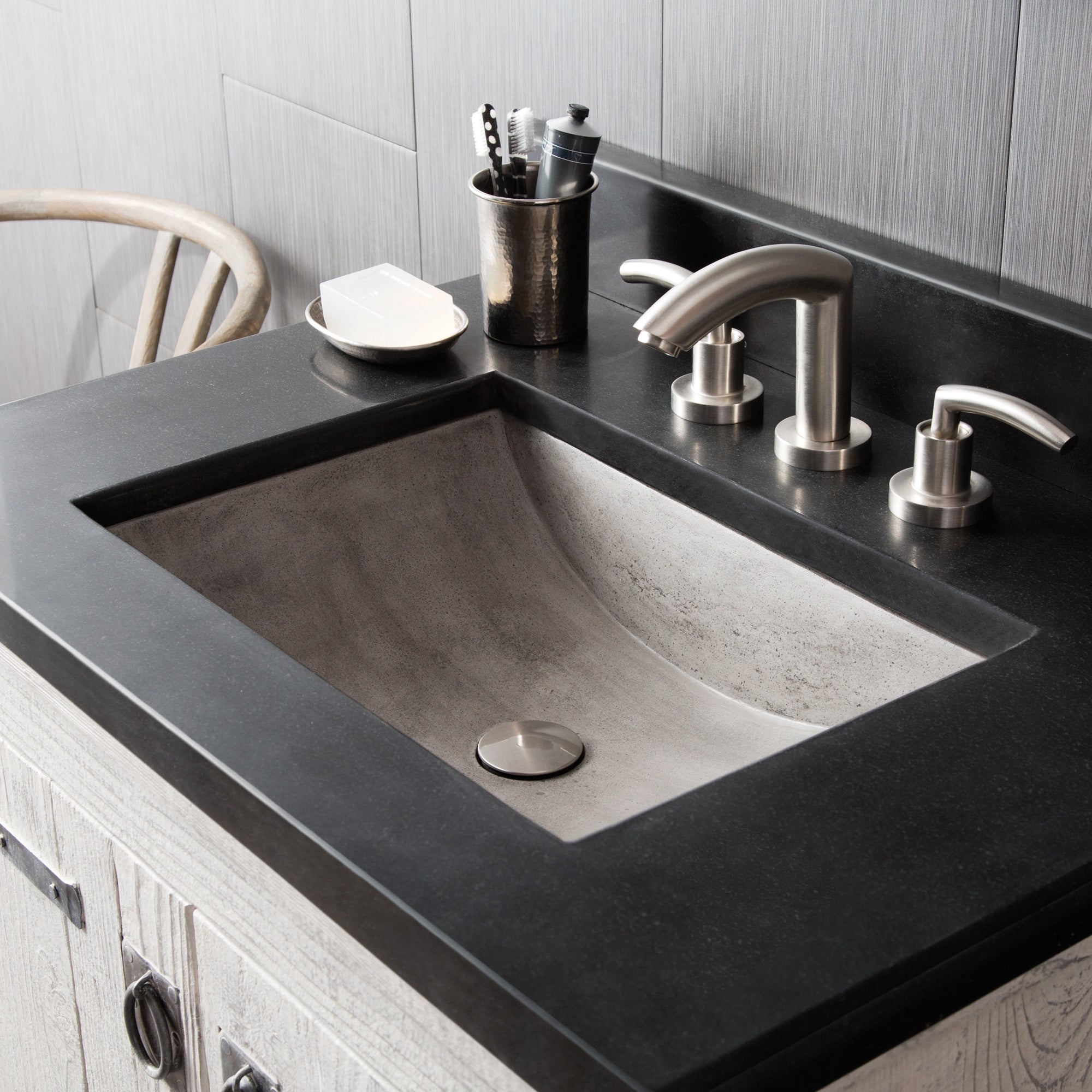 Alternate Image for Native Trails Cabrillo 21" Rectangle NativeStone Concrete Bathroom Sink, Ash, NSL2014-A