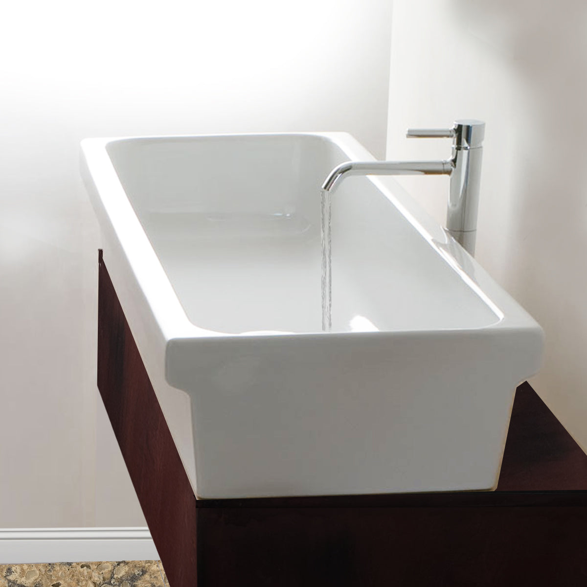 Alternate Image for Nantucket Sinks Brant Point 36" Fireclay Bathroom Sink, White, Canal35-90