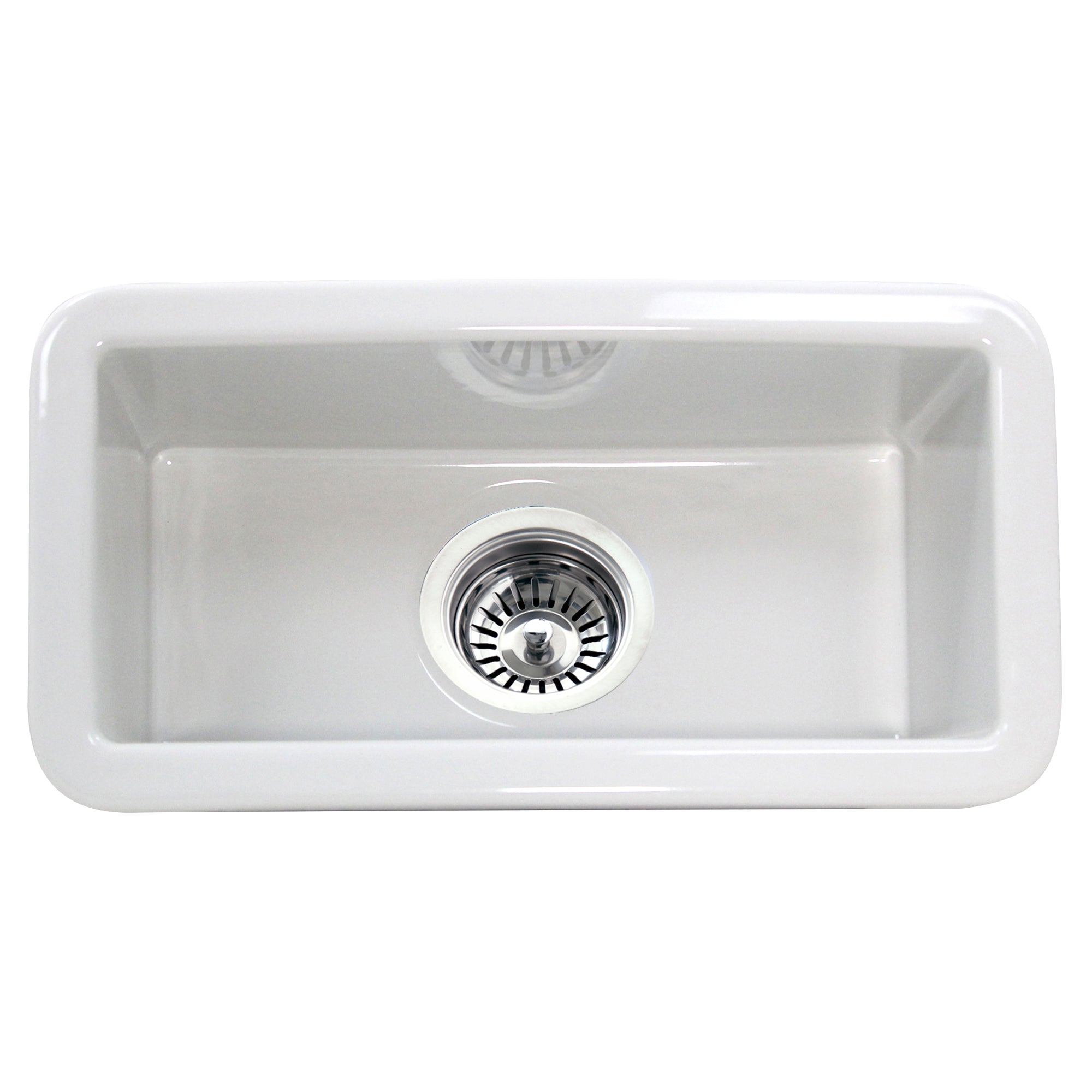 Alternate Image for Nantucket Sinks Cape 9" Rectangle Fireclay Bar/Kitchen Sink with Accessories, White, CAPE189